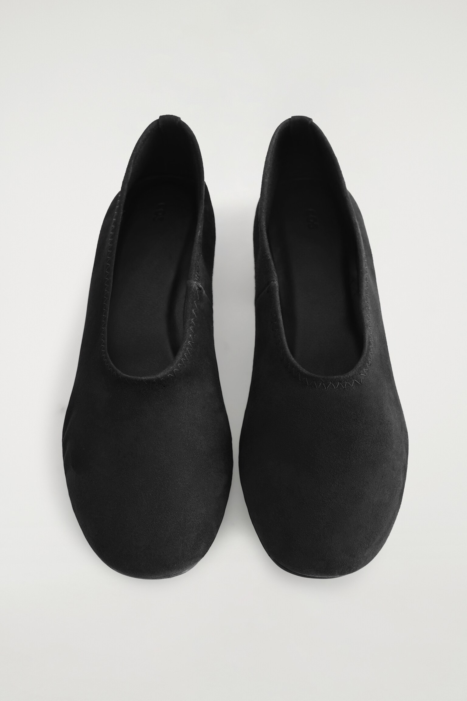 BALLERINE IN PELLE SCAMOSCIATA CON TACCO - NERO - 5