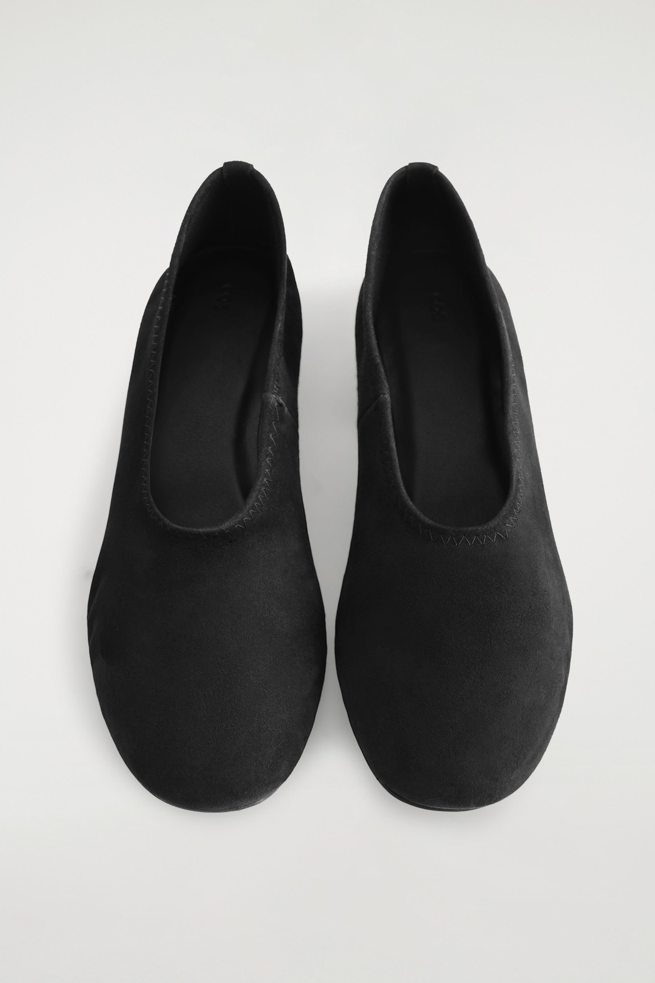 SUEDE HEELED BALLERINAS