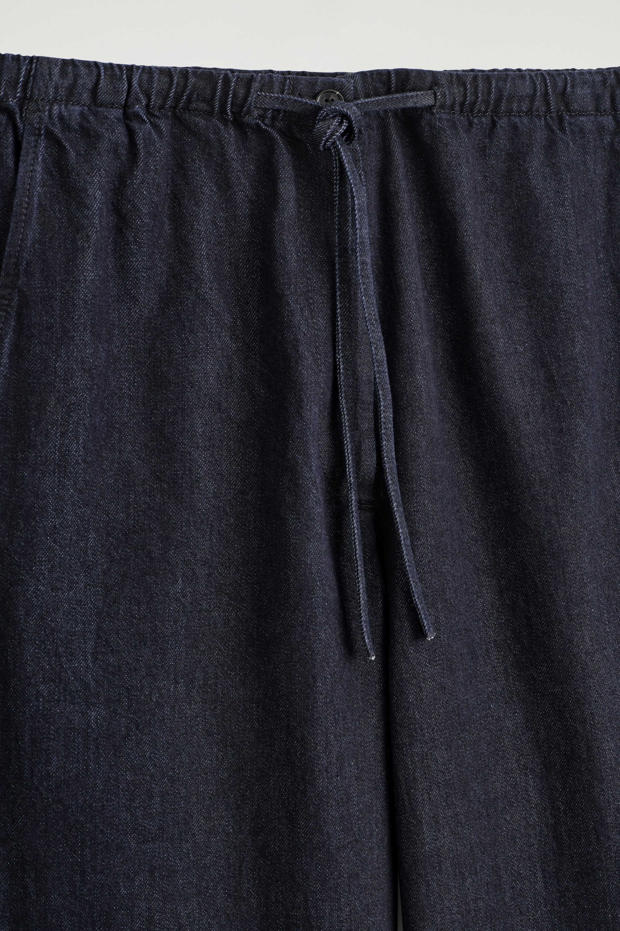 DRAWSTRING DENIM TROUSERS