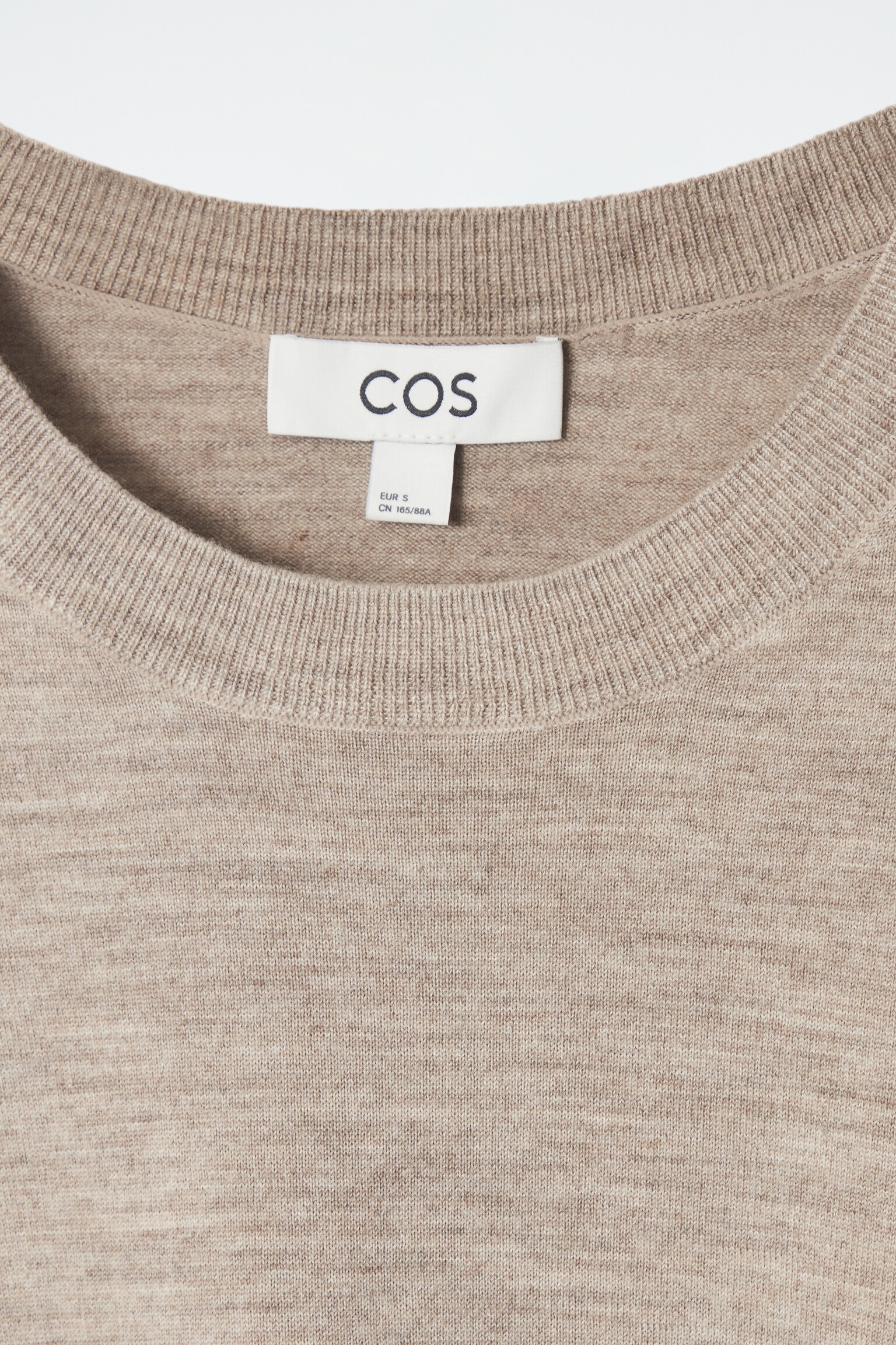 MERINO WOOL CREW-NECK JUMPER - BEIGE / UNDYED/BLACK - 2