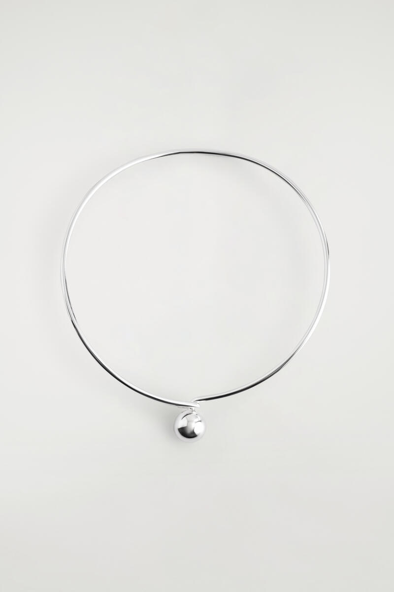 COS Beaded Cuff Necklace Silver-Coloured Women's