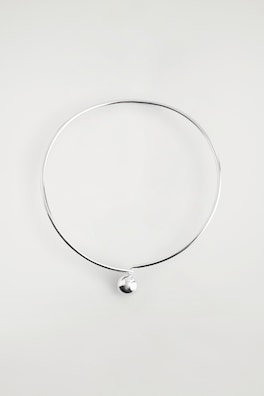 BEADED CUFF NECKLACE — SILVER 5