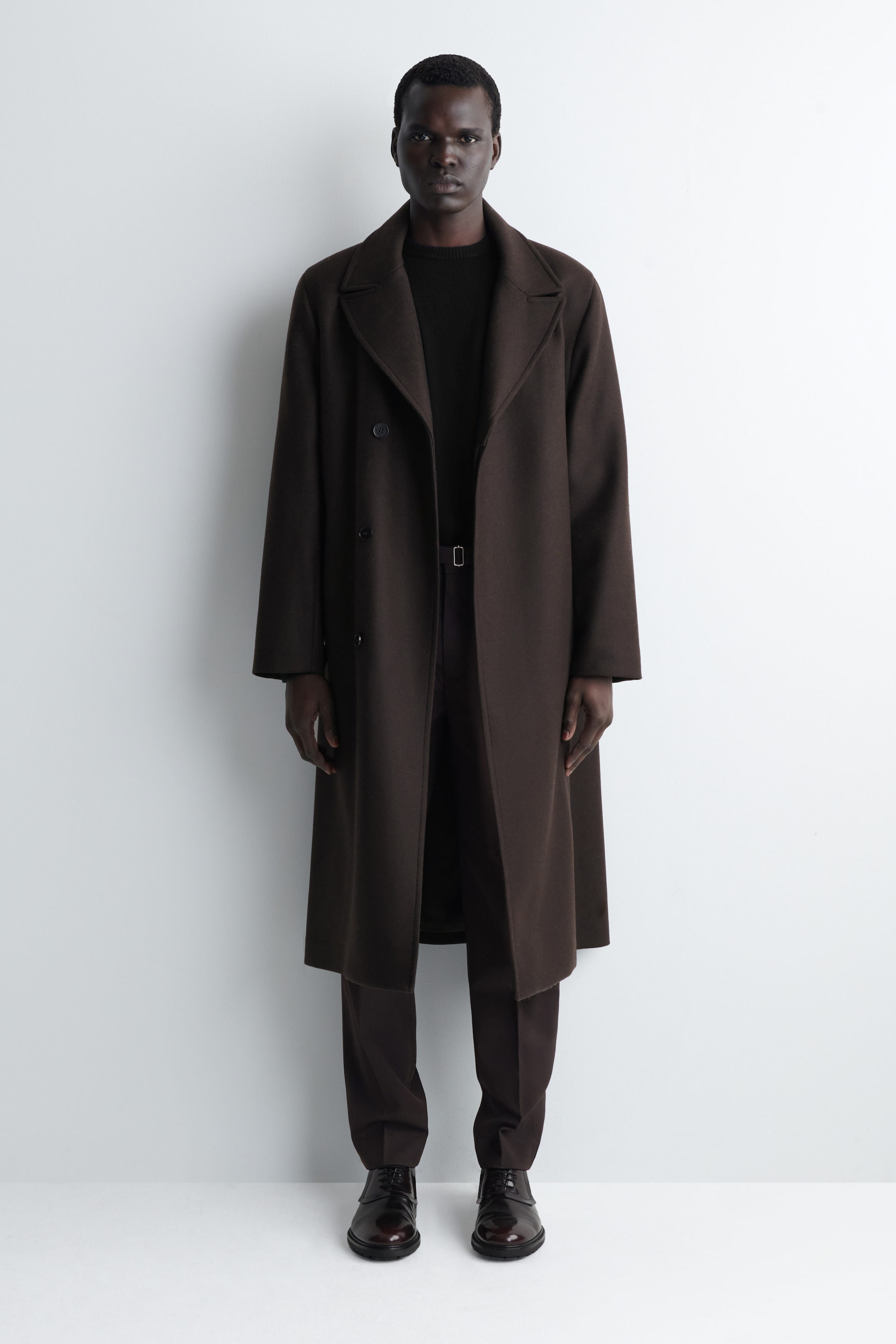 PANTALON SLIM CEINTURÉ EN LAINE MÉLANGÉE