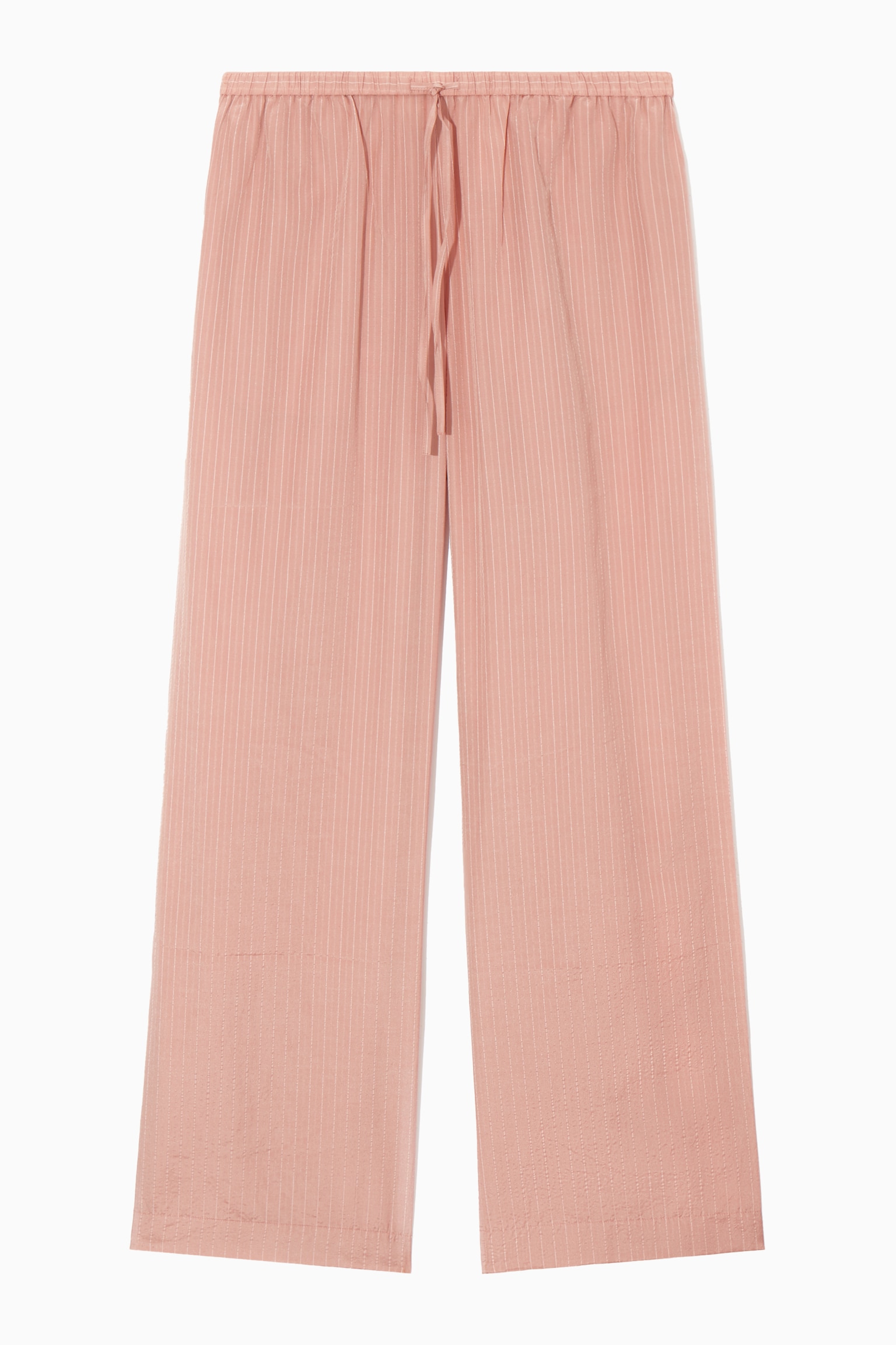 STRIPED SILK-BLEND PYJAMA TROUSERS - PINK