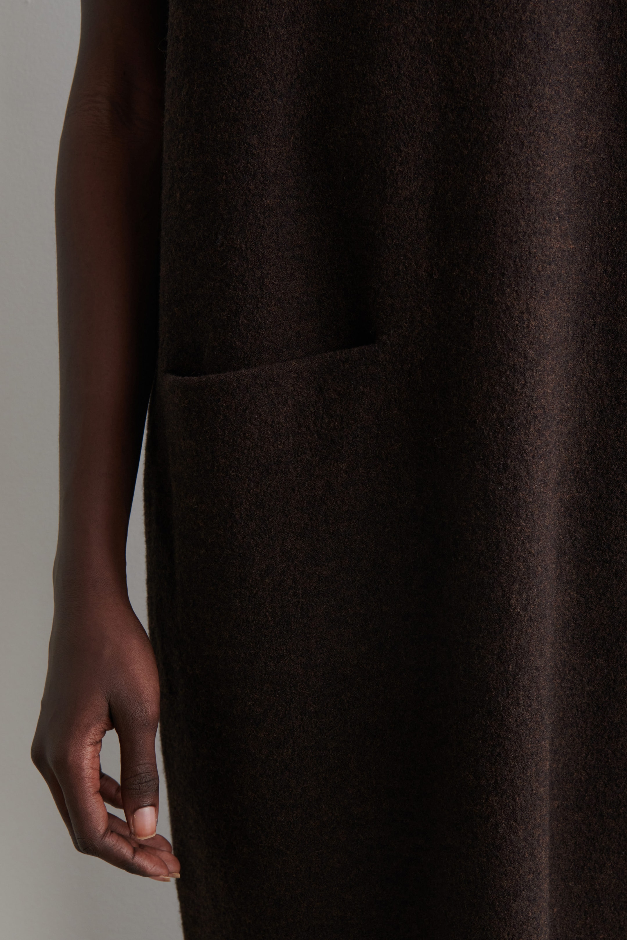 BOILED-WOOL MIDI DRESS
