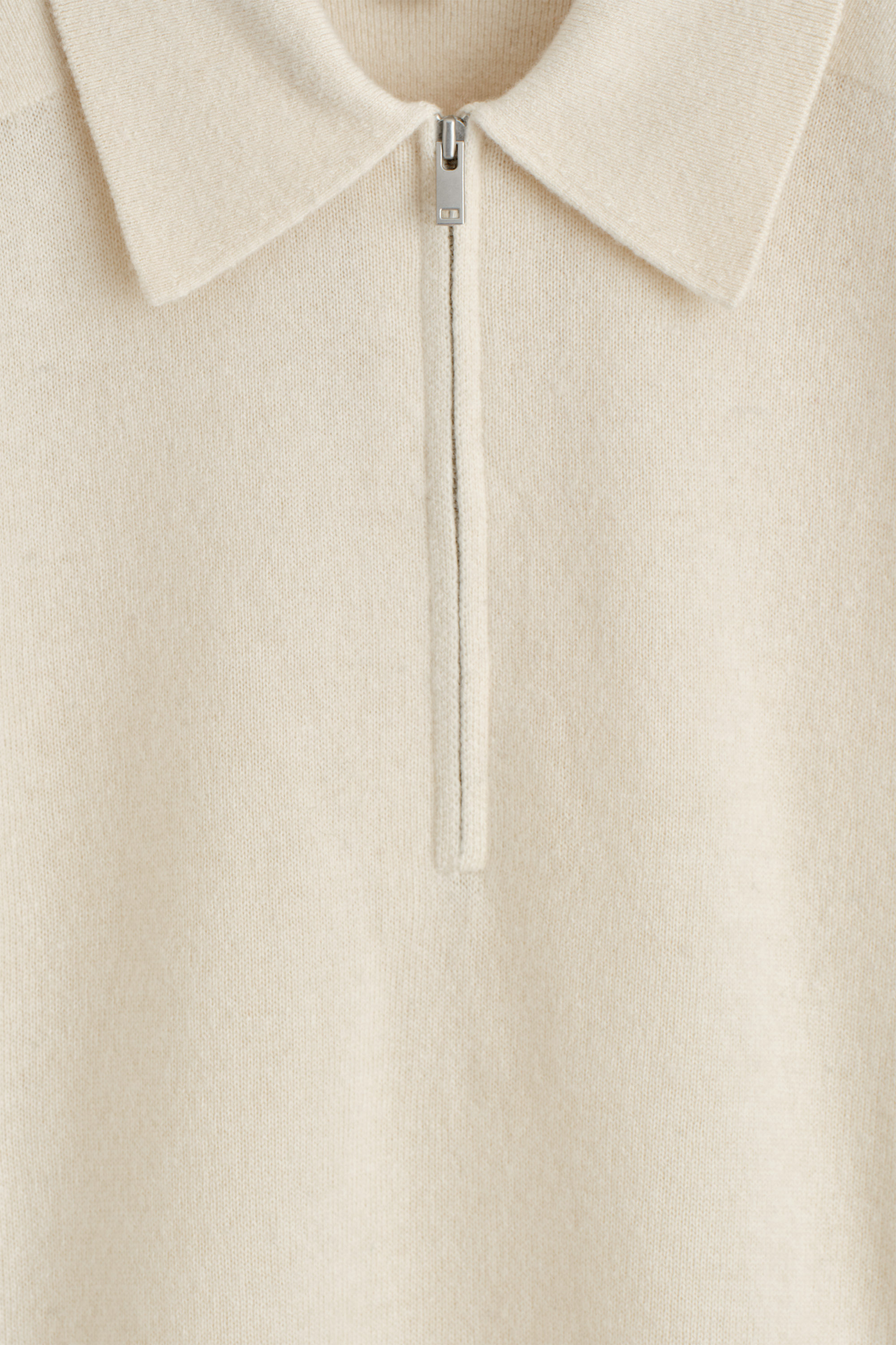 MERINO WOOL-YAK ZIP-UP POLO SHIRT - WHITE | COS US