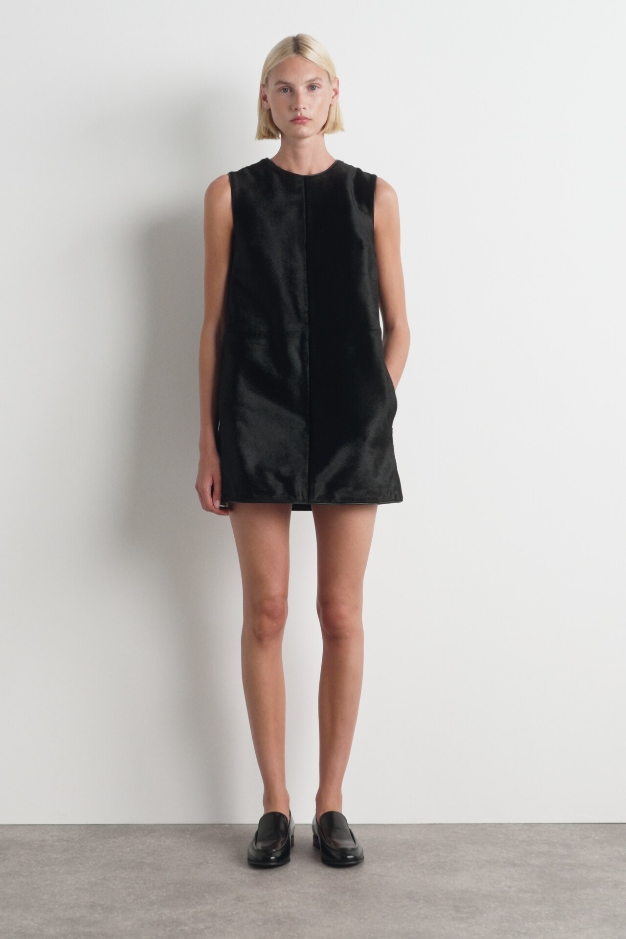 ワンピース Andmary Fur pocket mini dress black ワンピース andmary Fur pocket mini dress black ANDMARY】Fur