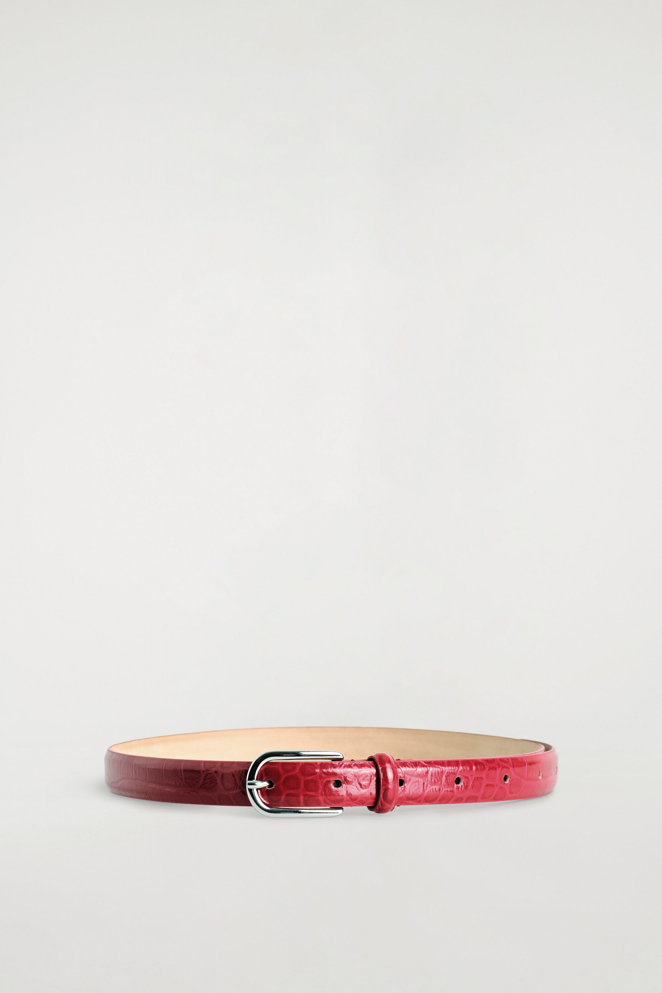 CROC-EFFECT LEATHER BELT