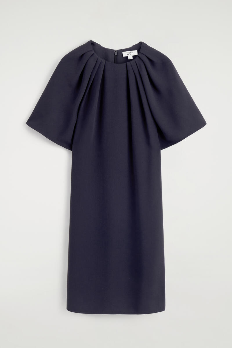 Gathered Short-Sleeved Mini Dress