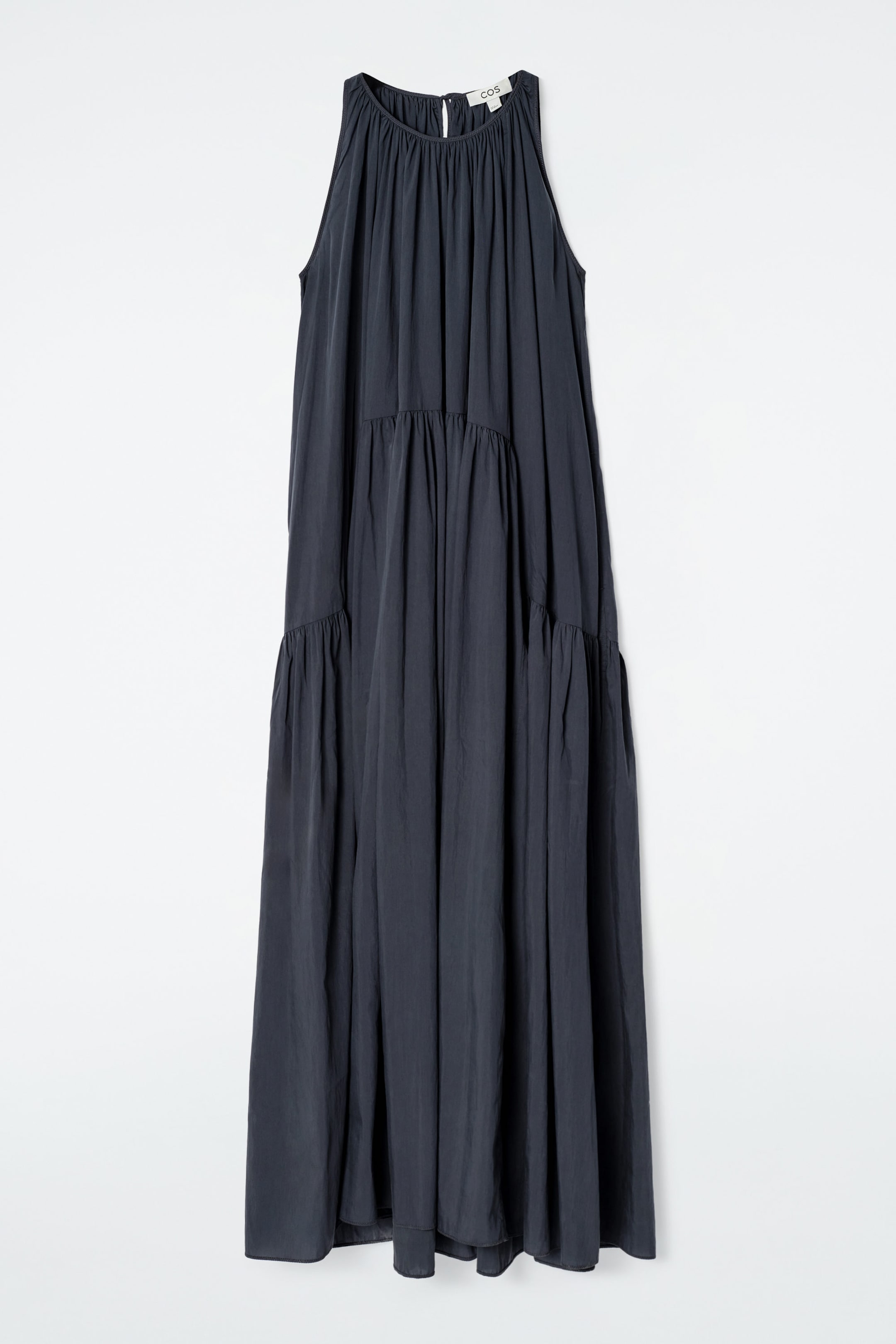 GATHERED HALTERNECK MAXI DRESS