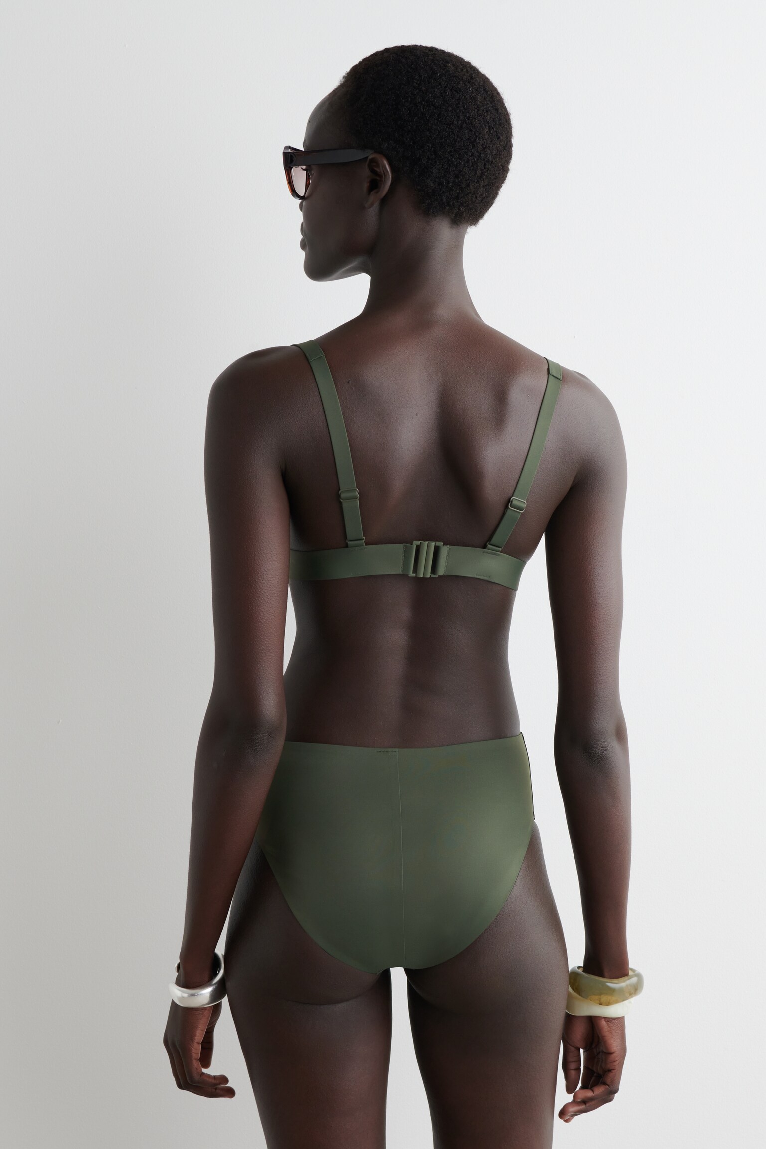 HAUT DE BIKINI EN NÉOPRÈNE - VERT KAKI/NOIR/BORDEAUX - 4