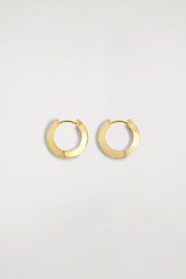 FACETED MINI HOOP EARRINGS — GOLD 3