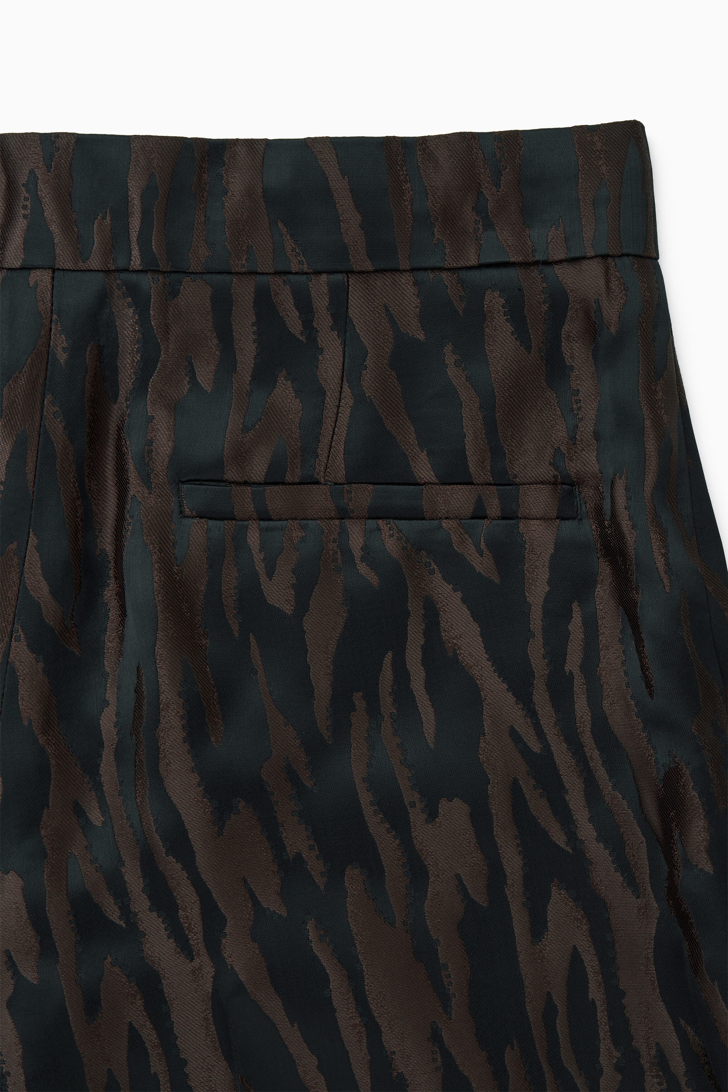 REGULAR ZEBRA-JACQUARD STRAIGHT-LEG PANTS - DARK BROWN