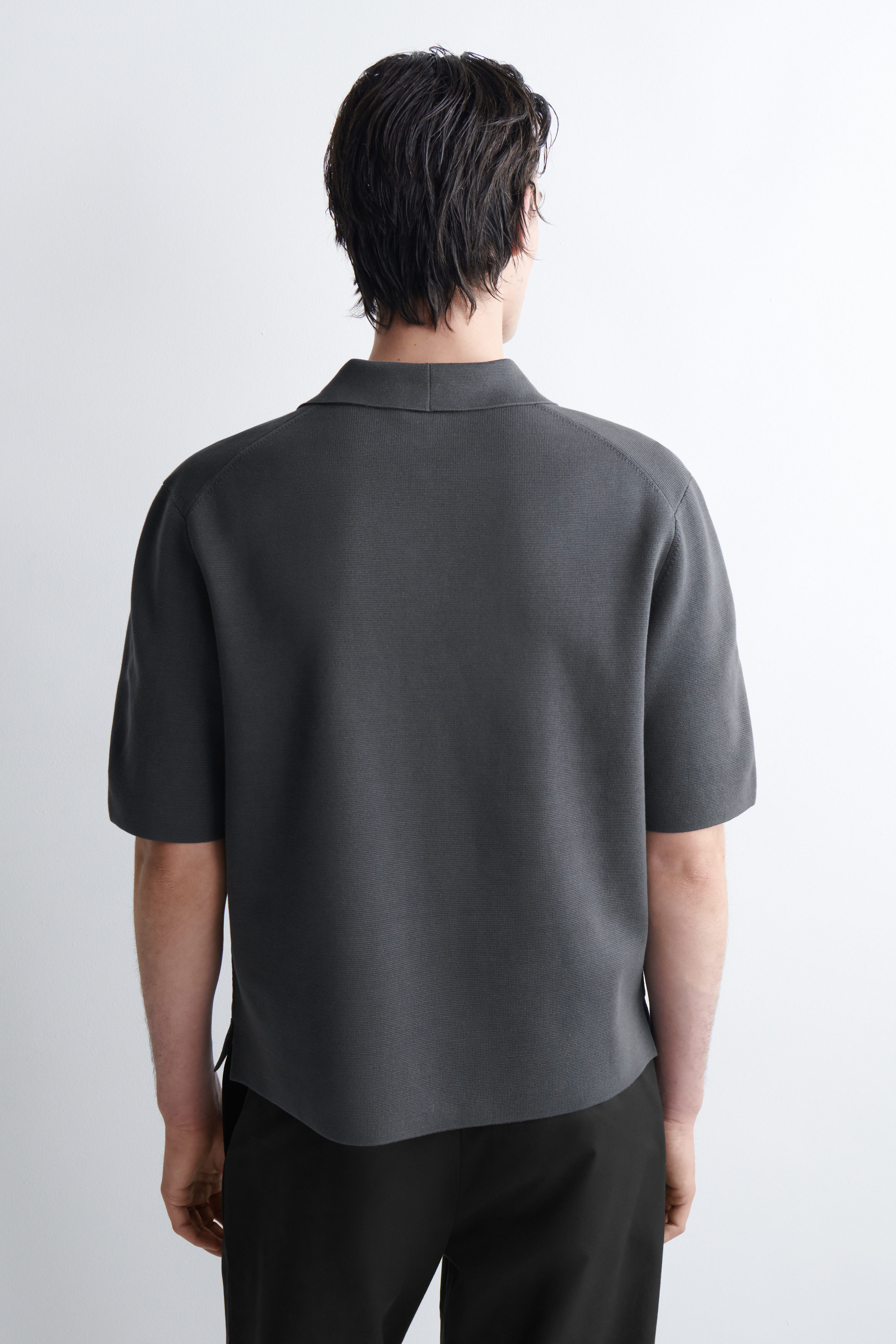 MILANO-KNIT COTTON POLO SHIRT - DARK GRAY | COS US