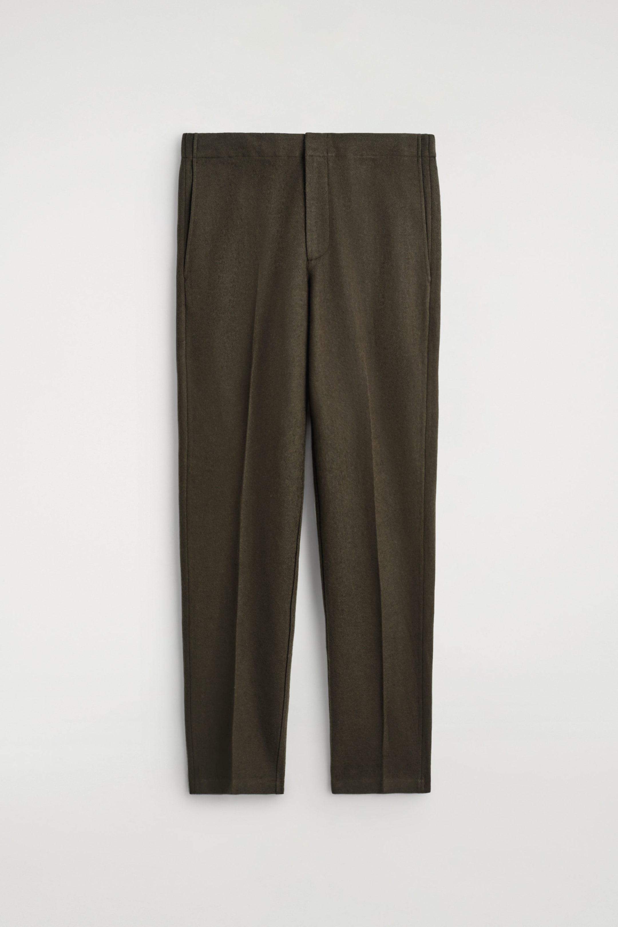 ELASTICATED BOILED-WOOL TROUSERS