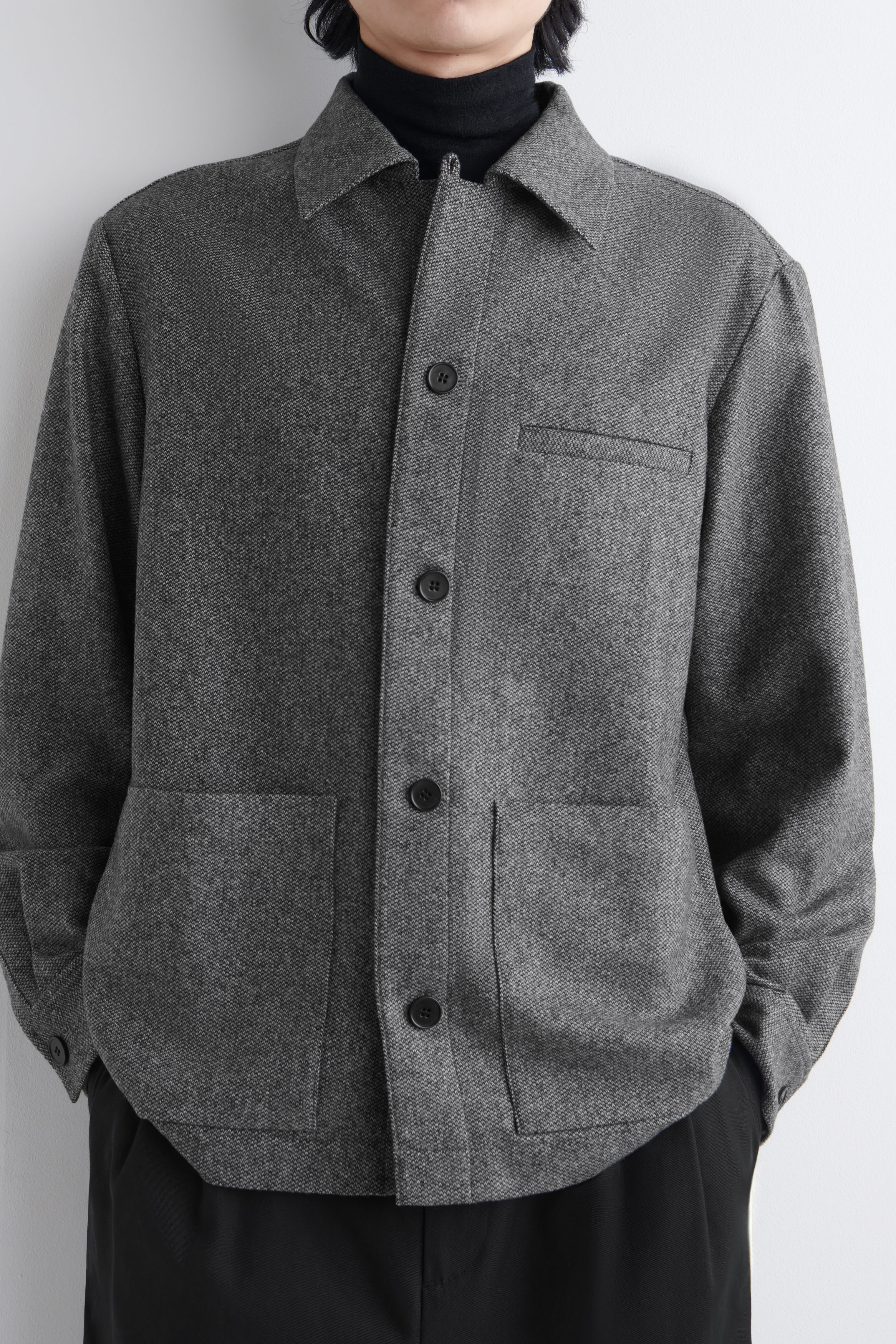 トップス DseconD Wool Overshirt WOOL OVERSHIRT - GRAY / BIRDSEYE | COS US