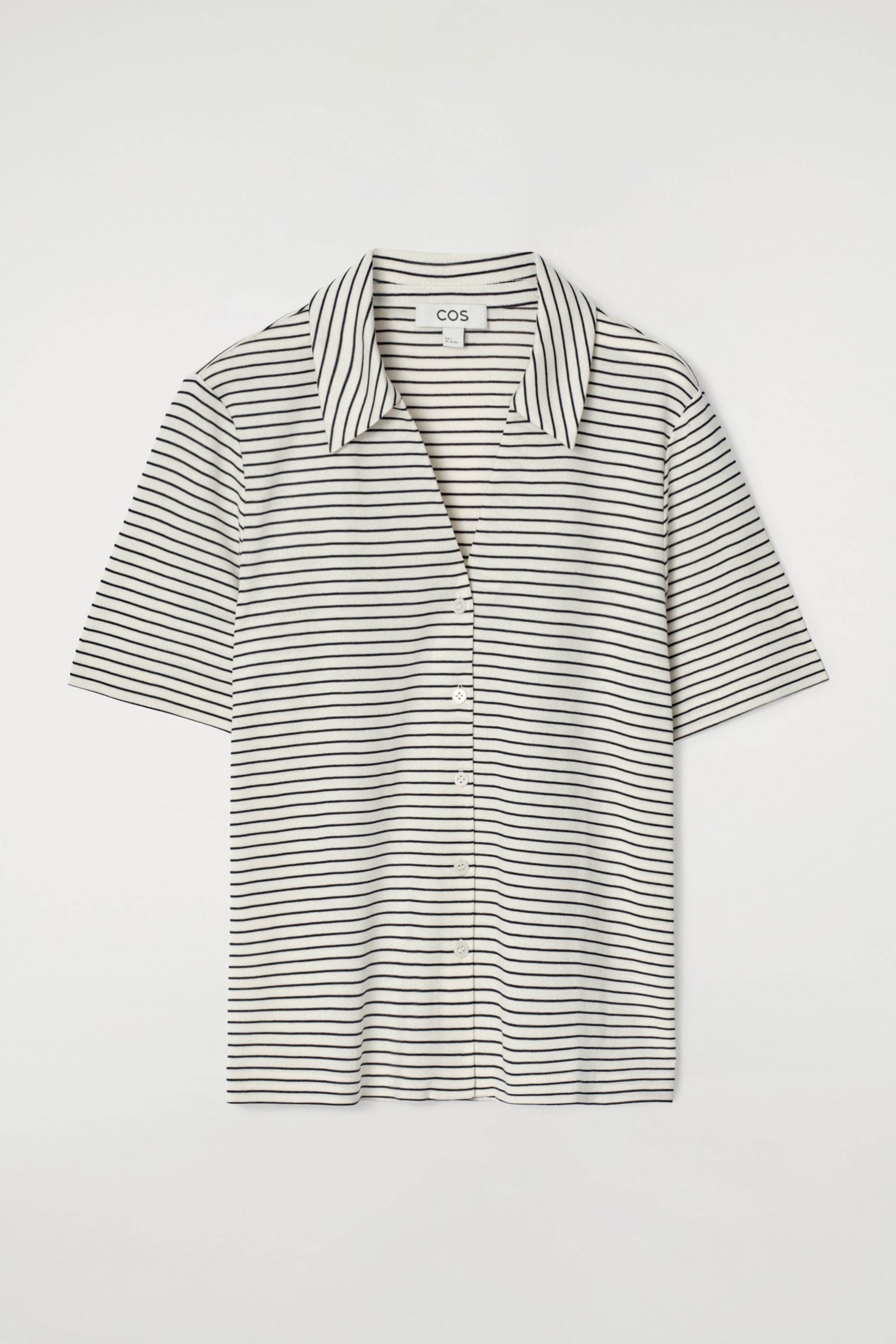 Ver imagen más grande: CAMISA DE PUNTO DE ALGODÓN DE MANGA CORTA - BLANCO/RAYAS - MUJER | H&M ES 5