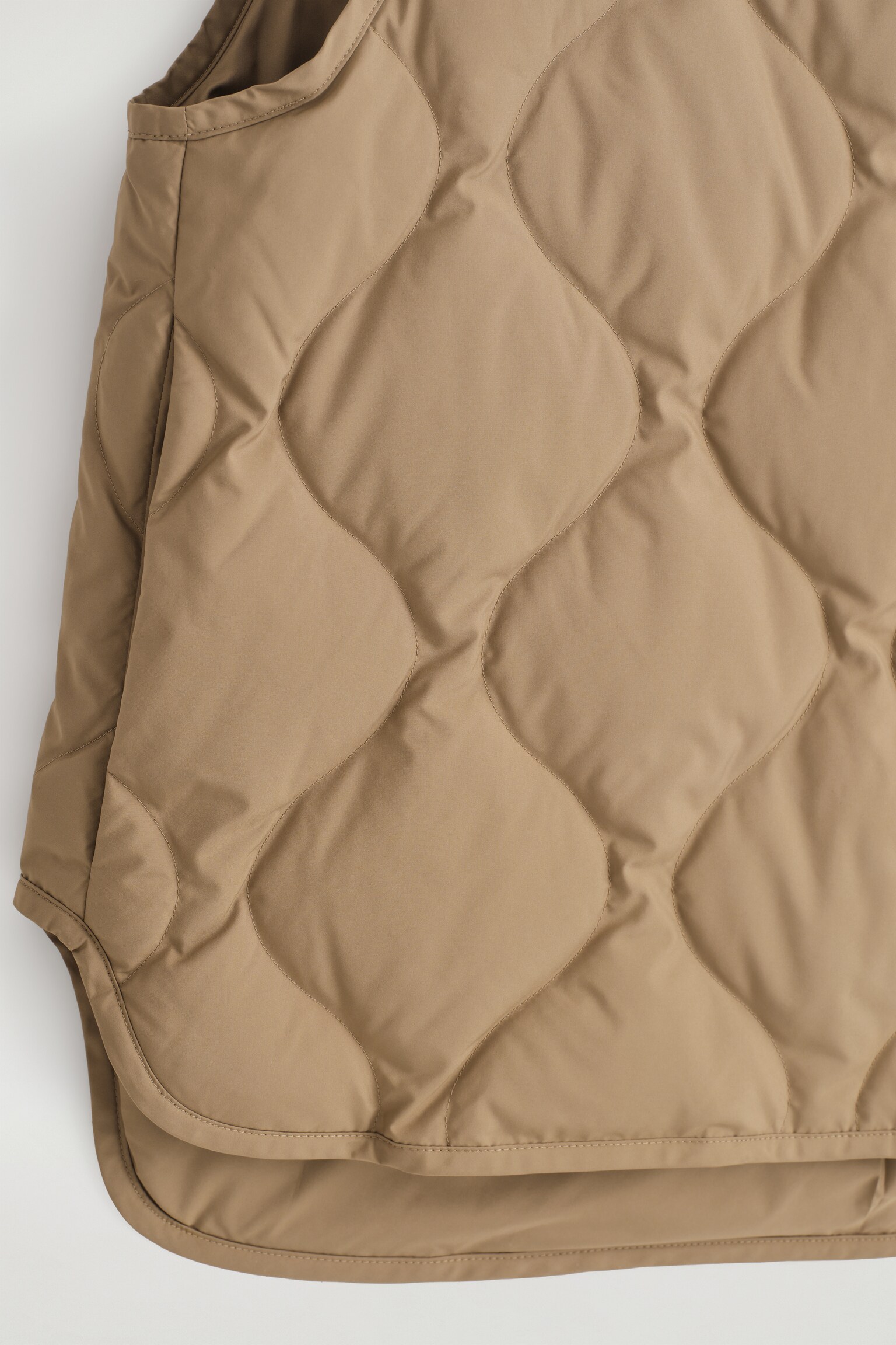GILET OVERSIZE MATELASSÉ EN DUVET - BEIGE FONCÉ/KAKI FONCÉ - 6