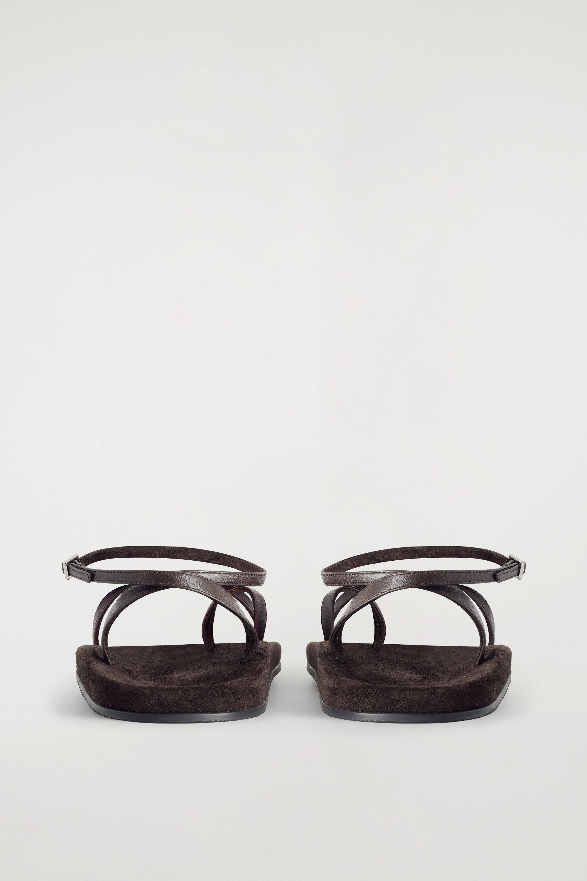 Minimal Leather Sandals - Brown