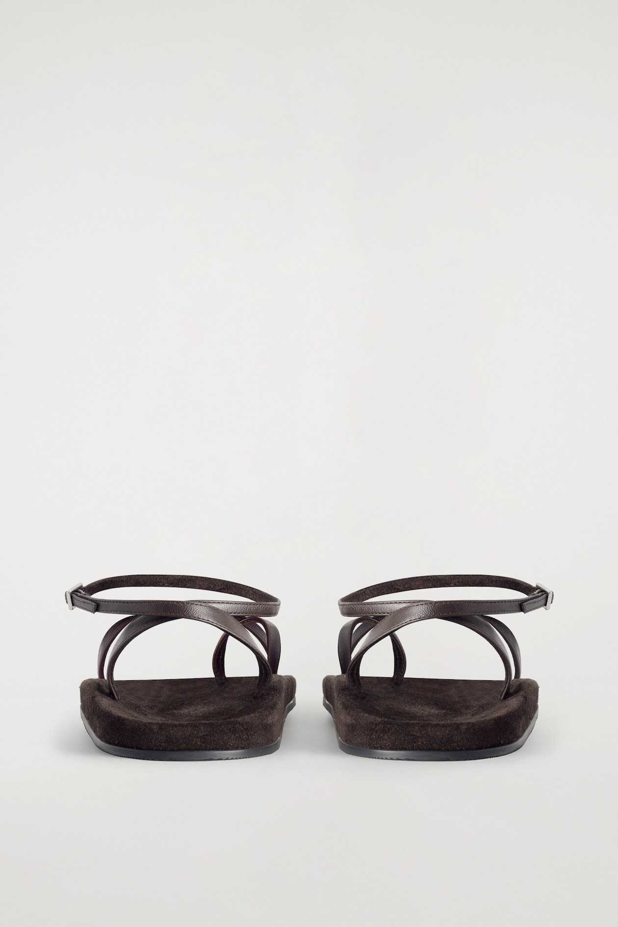 MINIMAL LEATHER SANDALS — BROWN