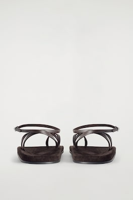 MINIMAL LEATHER SANDALS — BROWN 1