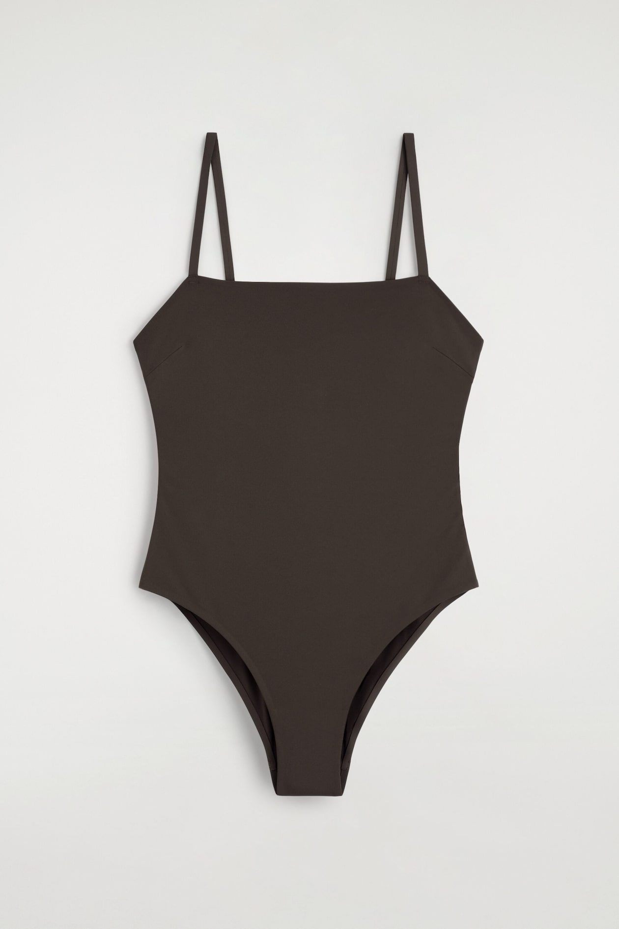 BONDED SWIMSUIT — DARK BROWN
