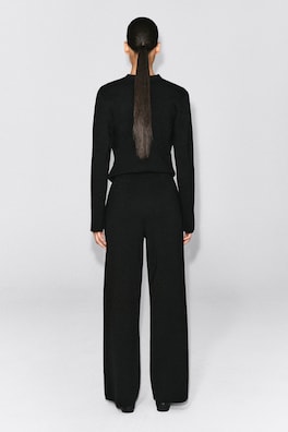 MERINO WOOL BLEND STRAIGHT-LEG PANTS — BLACK 4