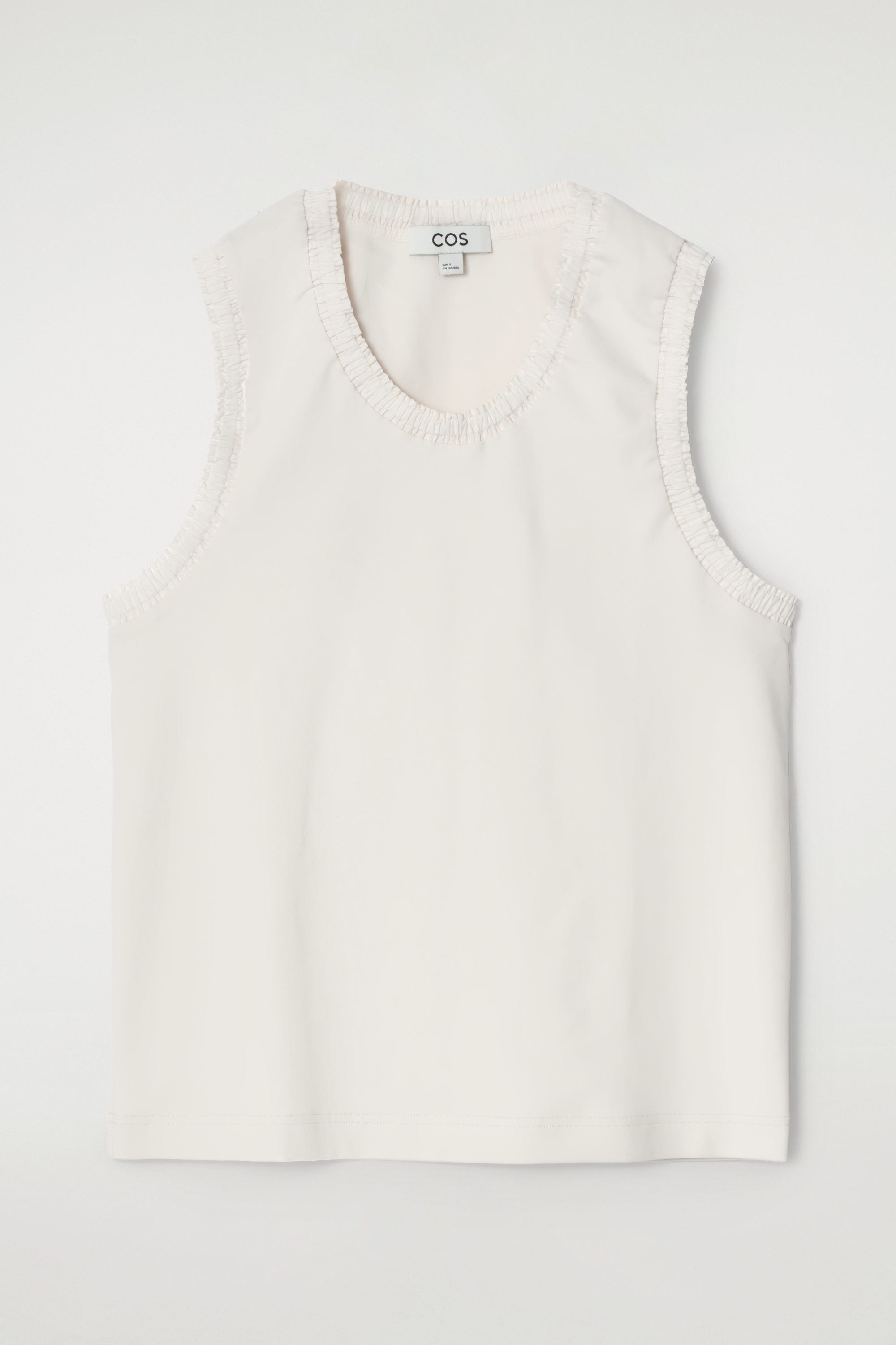 GATHERED COTTON TANK TOP - ECRU | COS