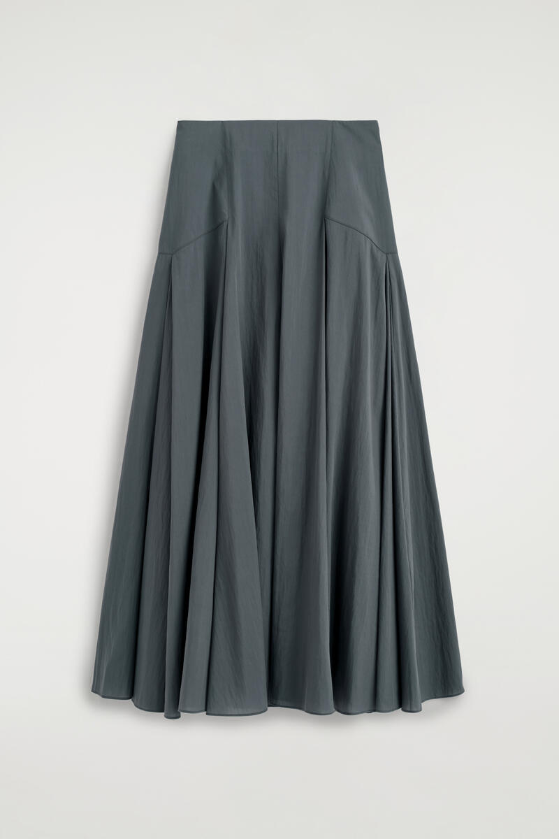 Panelled A-Line Maxi Skirt