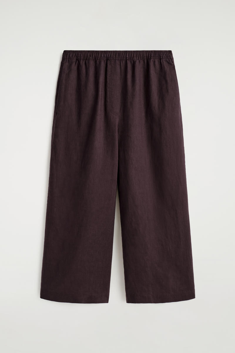 Cos Linen Culottes In Red