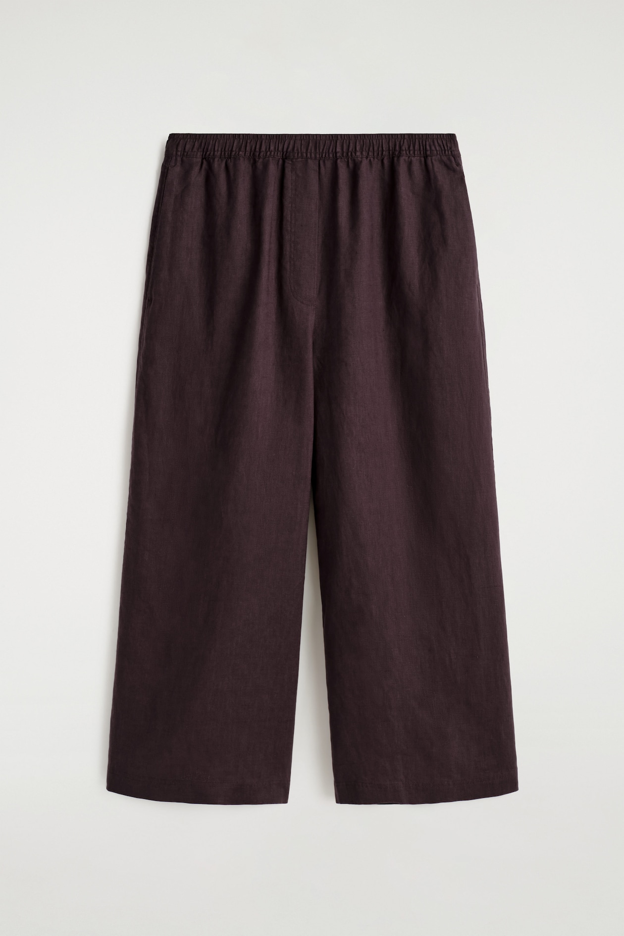 LINEN CULOTTES — BURGUNDY