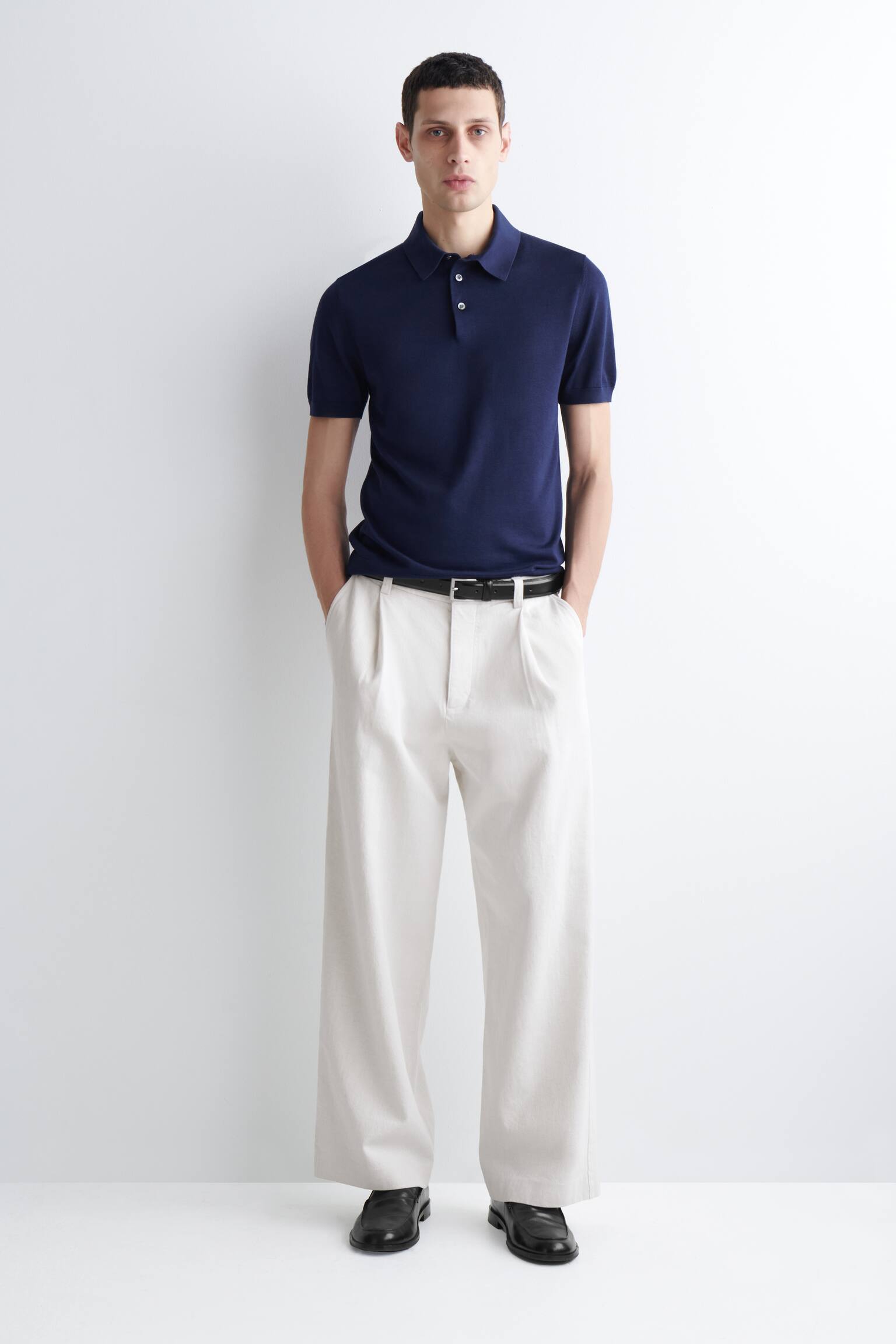 POLO SLIM IN MAGLIA DI SETA - BLU/MARRONE/NERO - 6