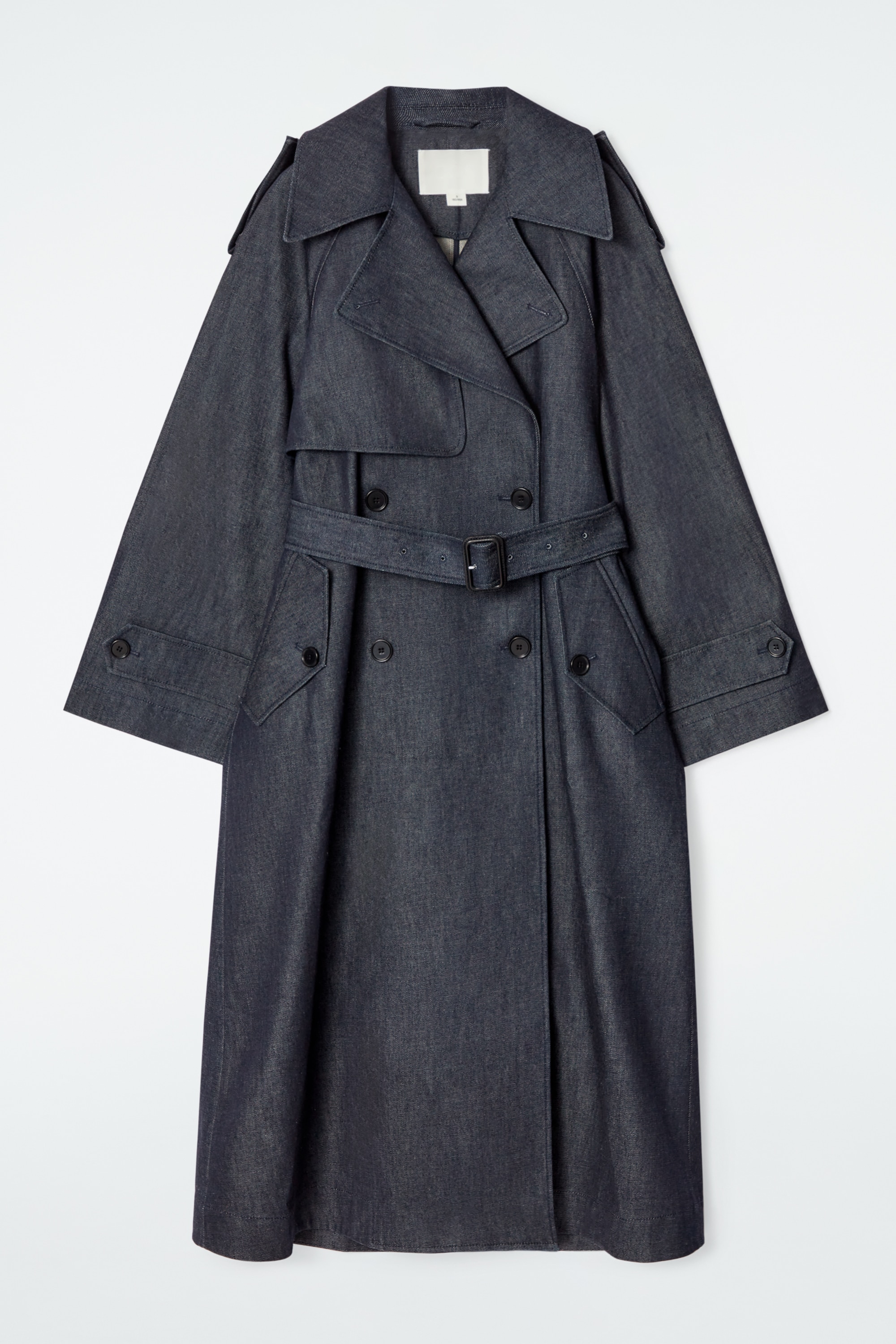 OVERSIZED DENIM TRENCH COAT - INDIGO