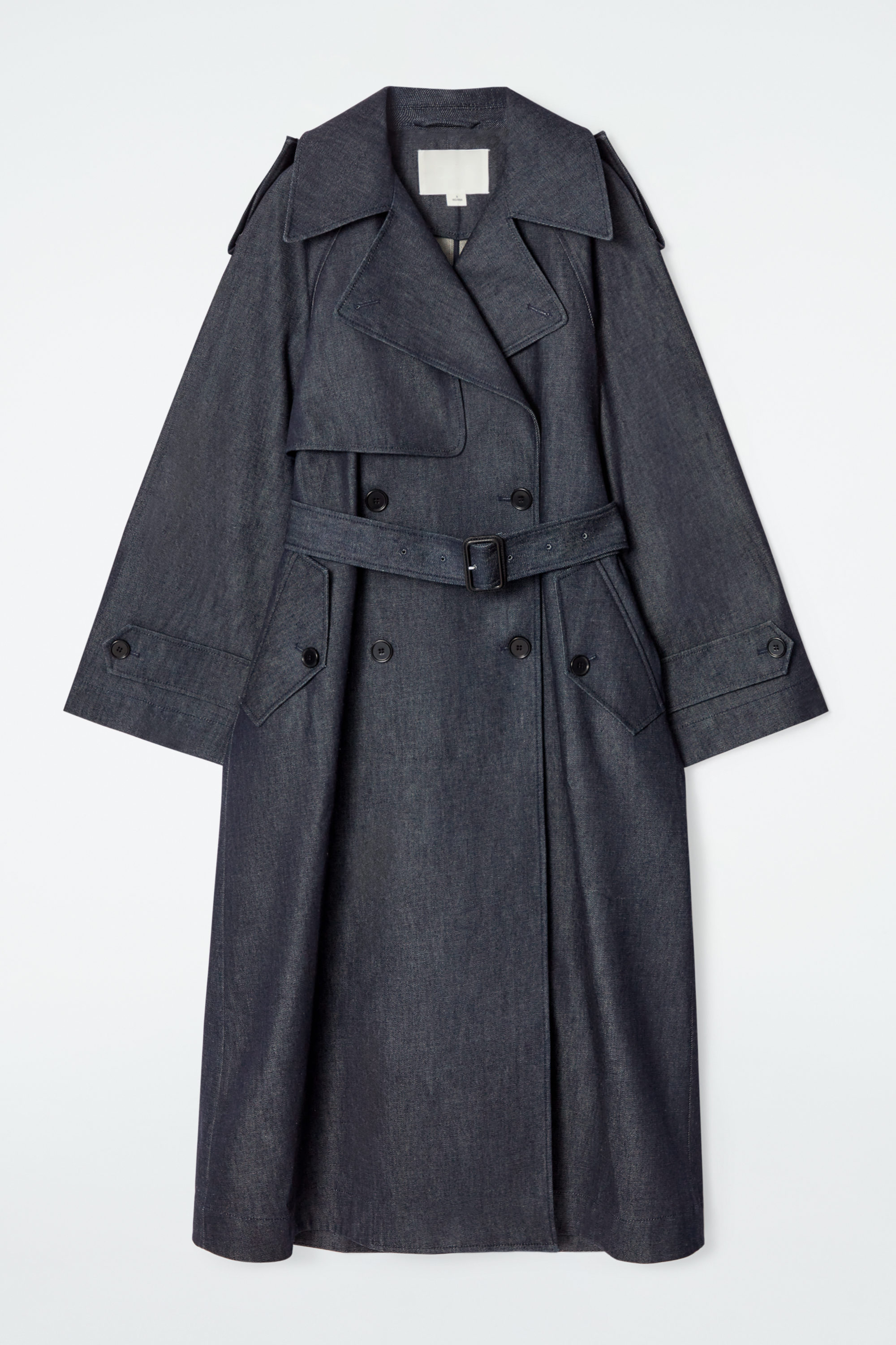 OVERSIZED DENIM TRENCH COAT - INDIGO | COS