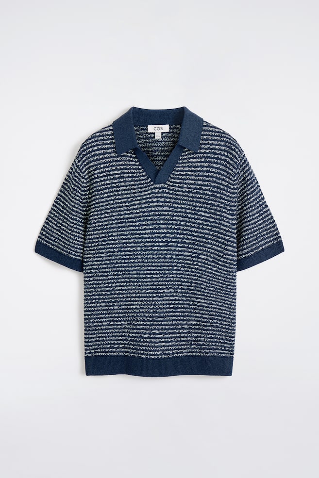 POLO PUNTO ABIERTO - AZUL MARINO/BLANCO/A RAYAS/BEIGE CLARO JASPEADO - 1