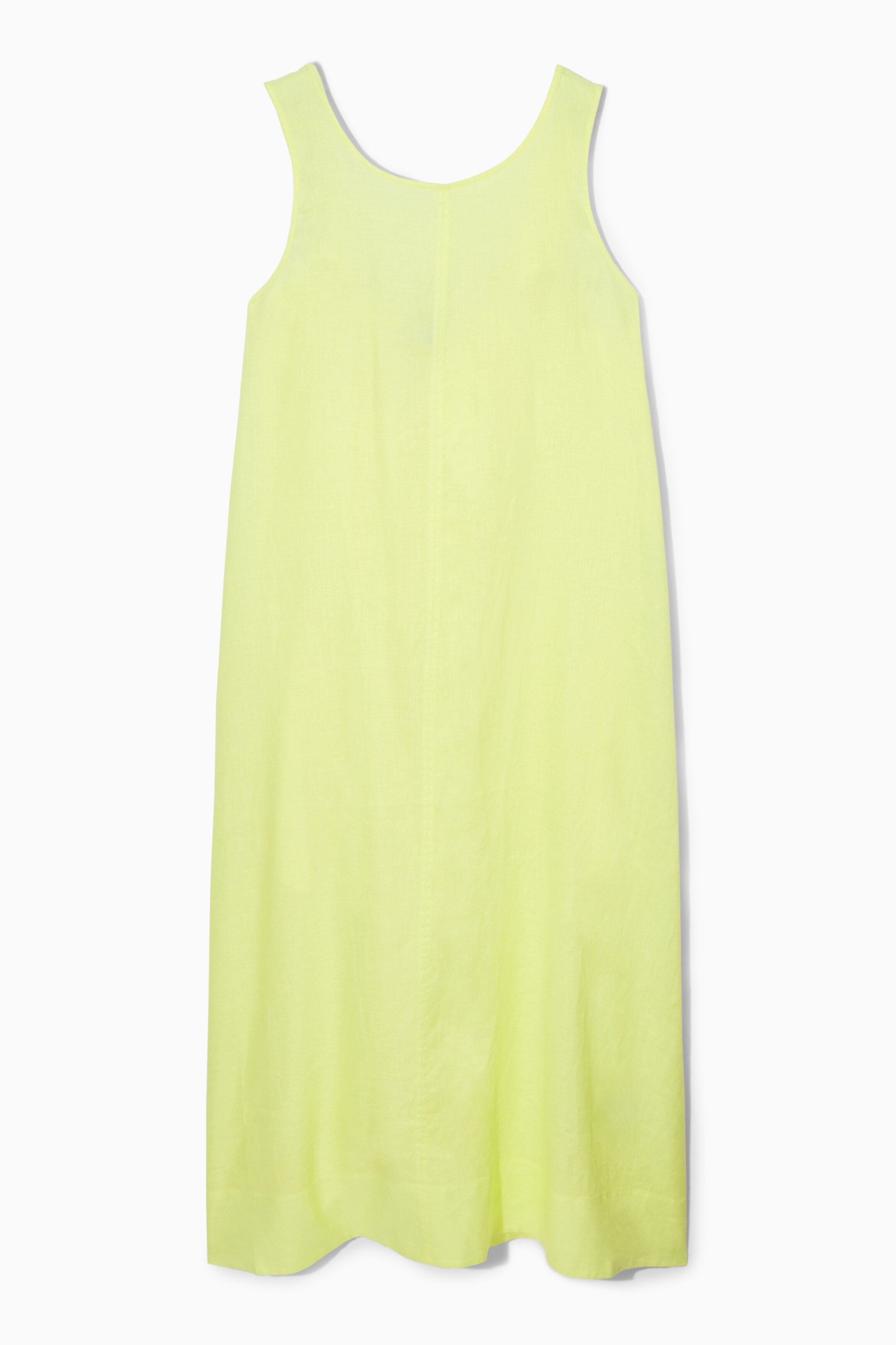 View larger image: GATHERED LINEN MIDI DRESS - YELLOW - Ladies | H&M GB 1