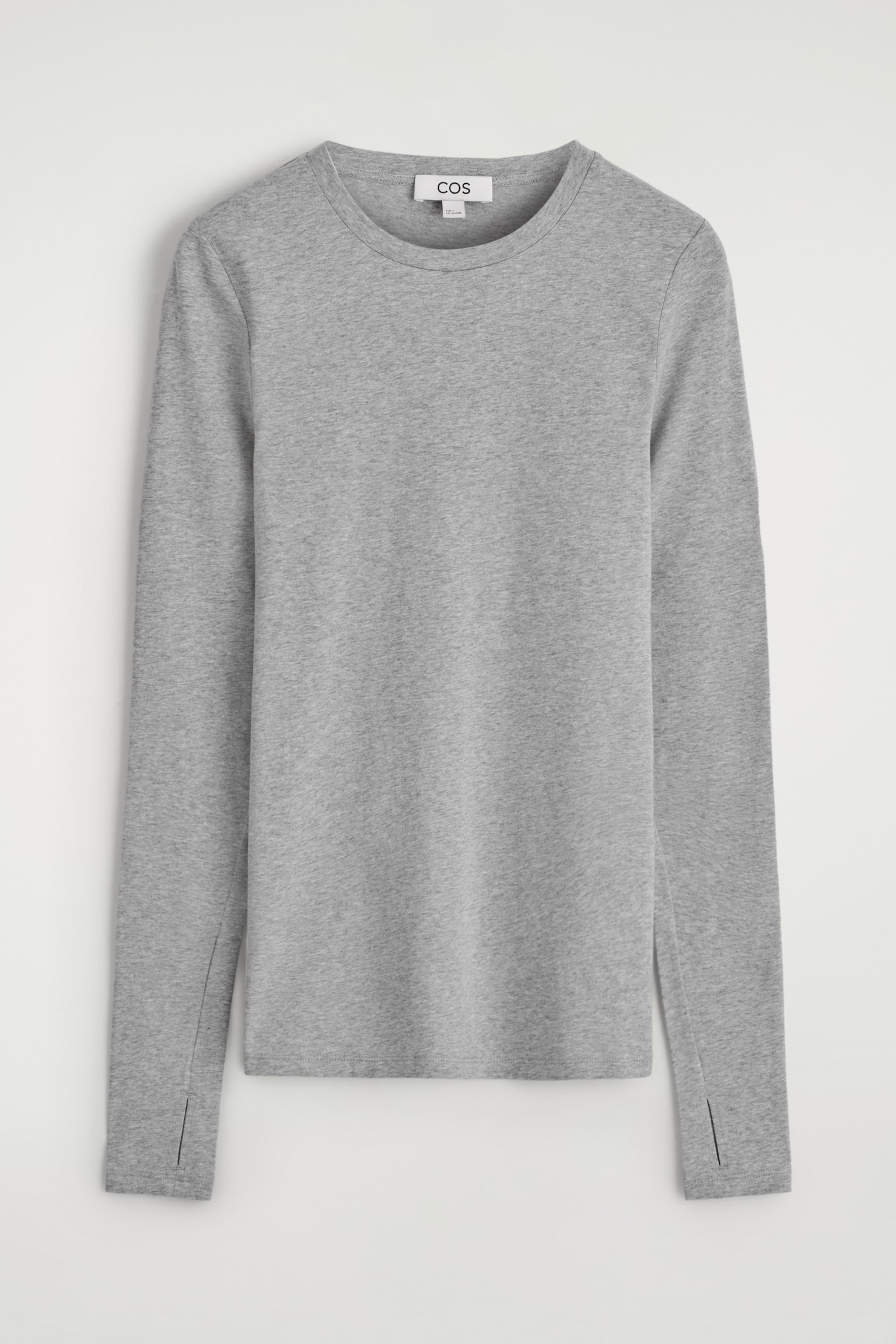 SLIM LIGHTWEIGHT LONG-SLEEVED TOP - GREY MÉLANGE/DARK RED/DARK GREEN/BLACK/WHITE/BROWN / STRIPED - 2