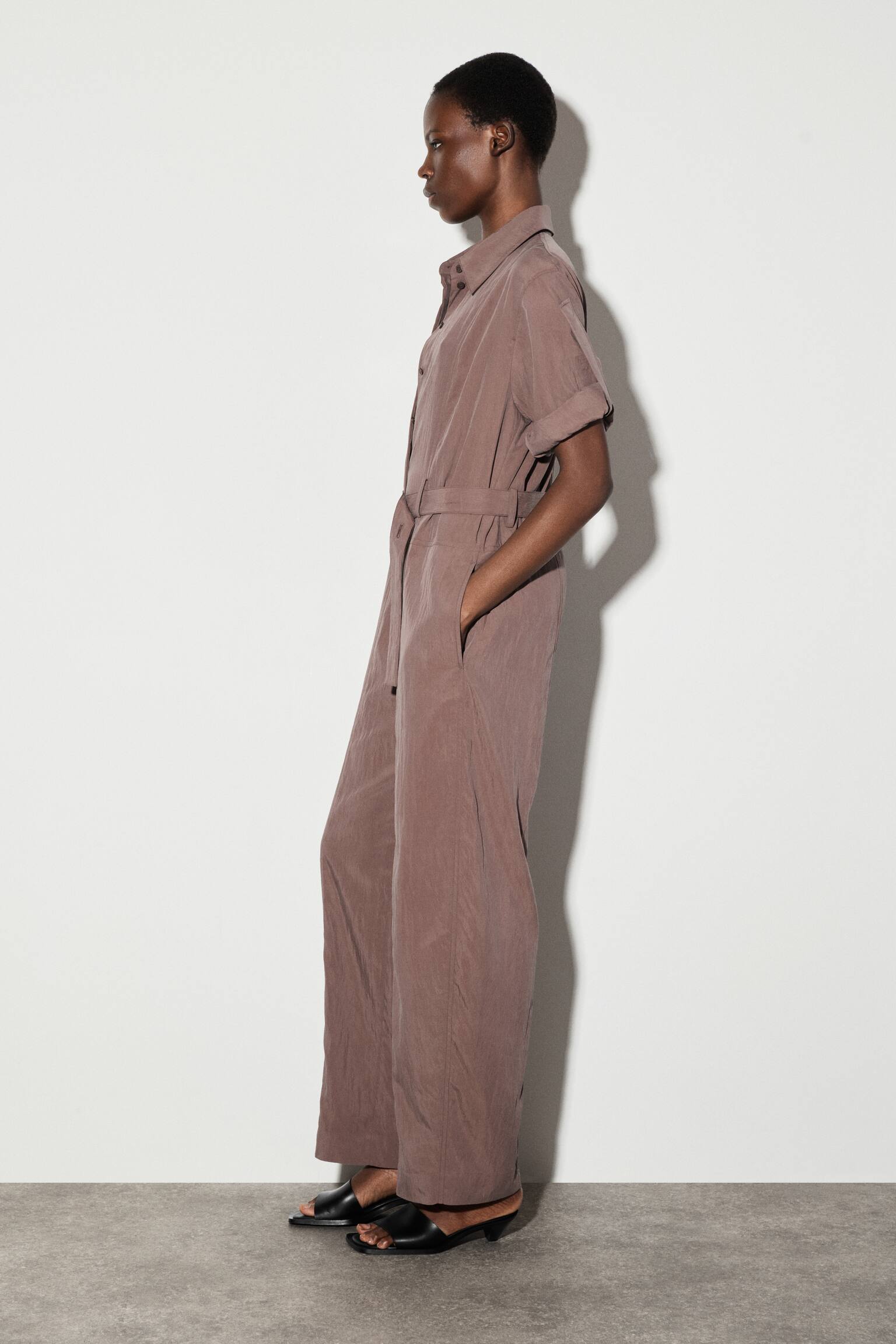 BELTED MODAL BOILERSUIT - TERRACOTTA - 6