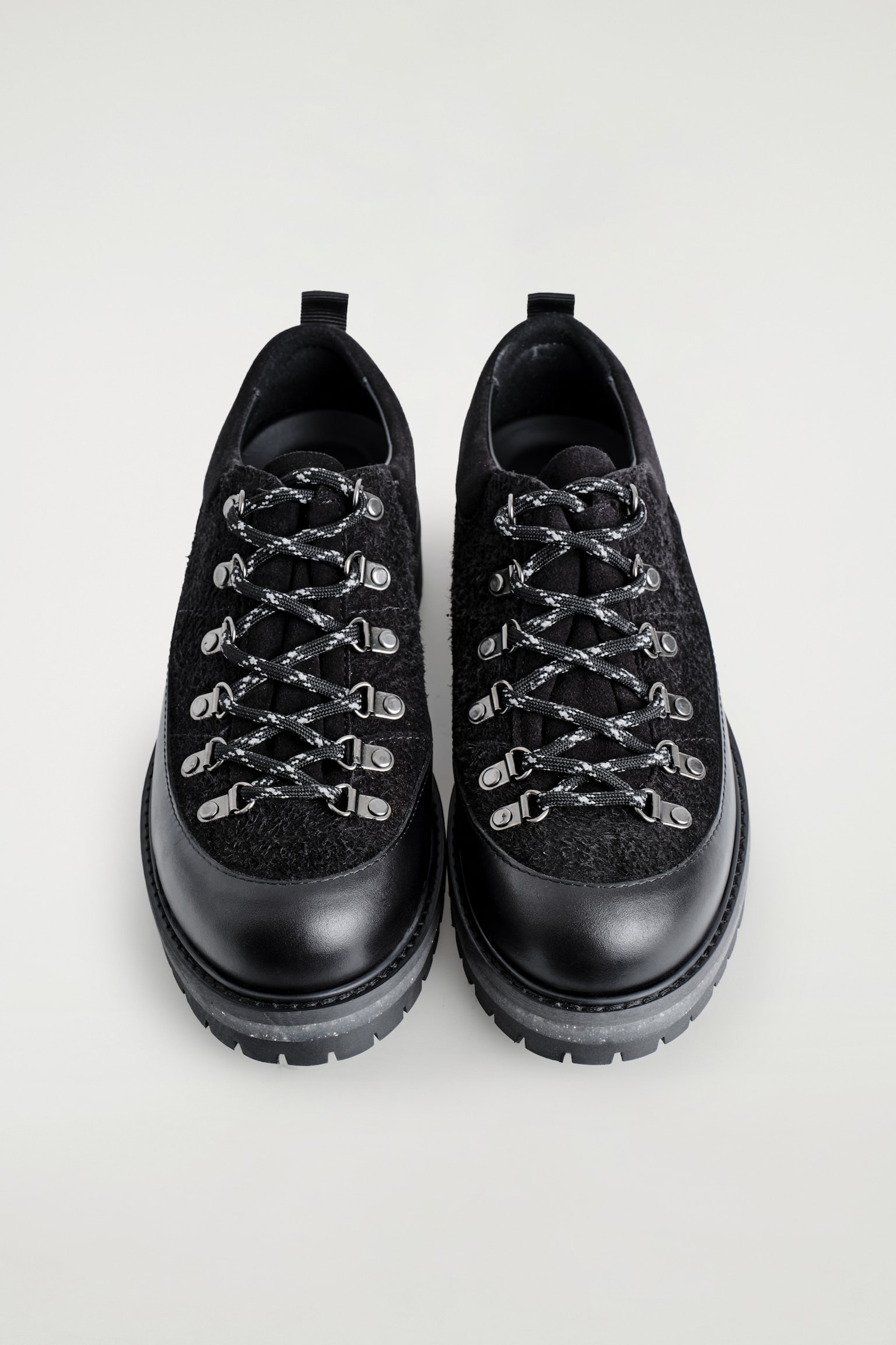 LEATHER HIKING SHOES - BLACK - 3