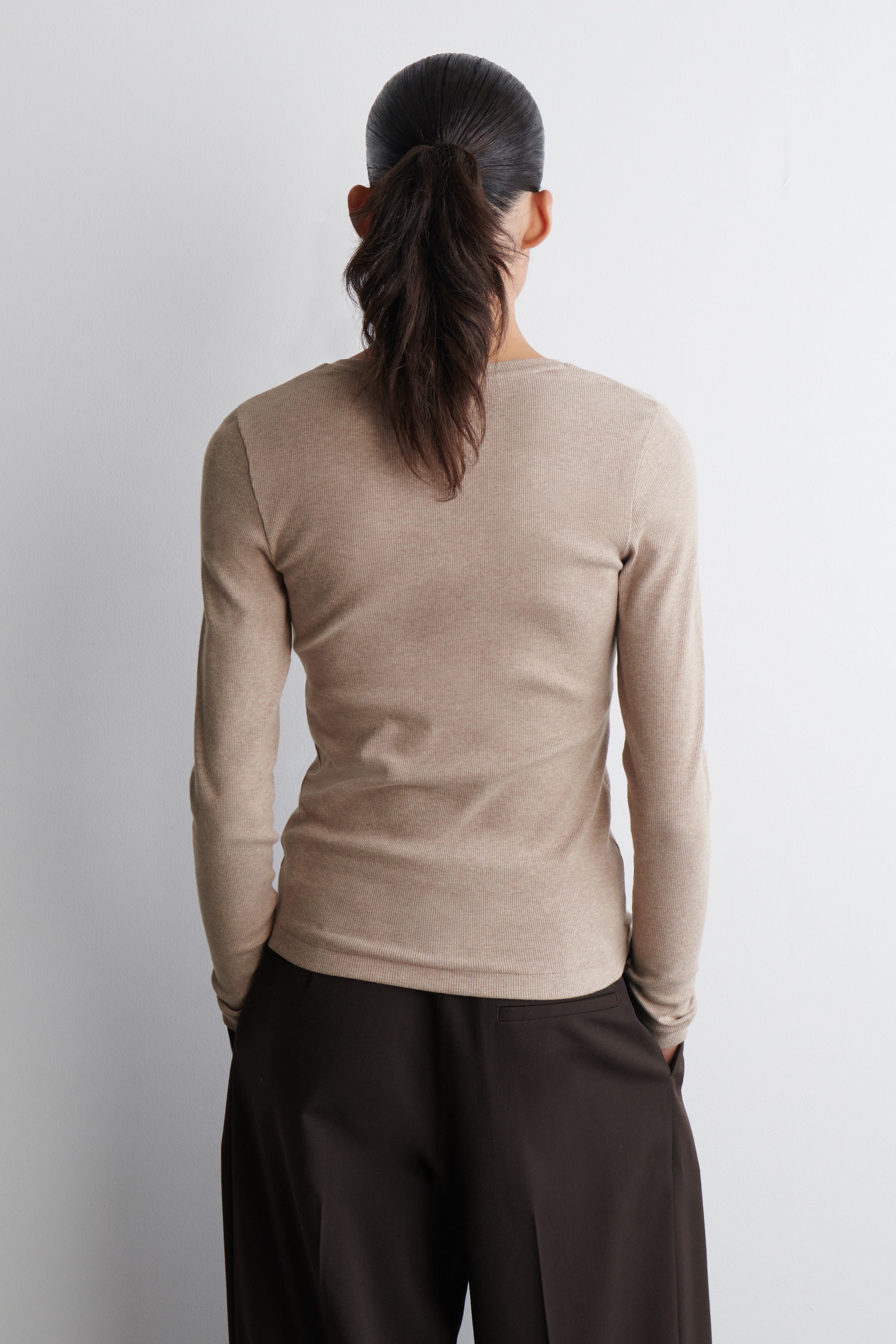 Agrandir l'image: HAUT HENLEY À MANCHES LONGUES - BEIGE CHINÉ - FEMME | H&M FR 5