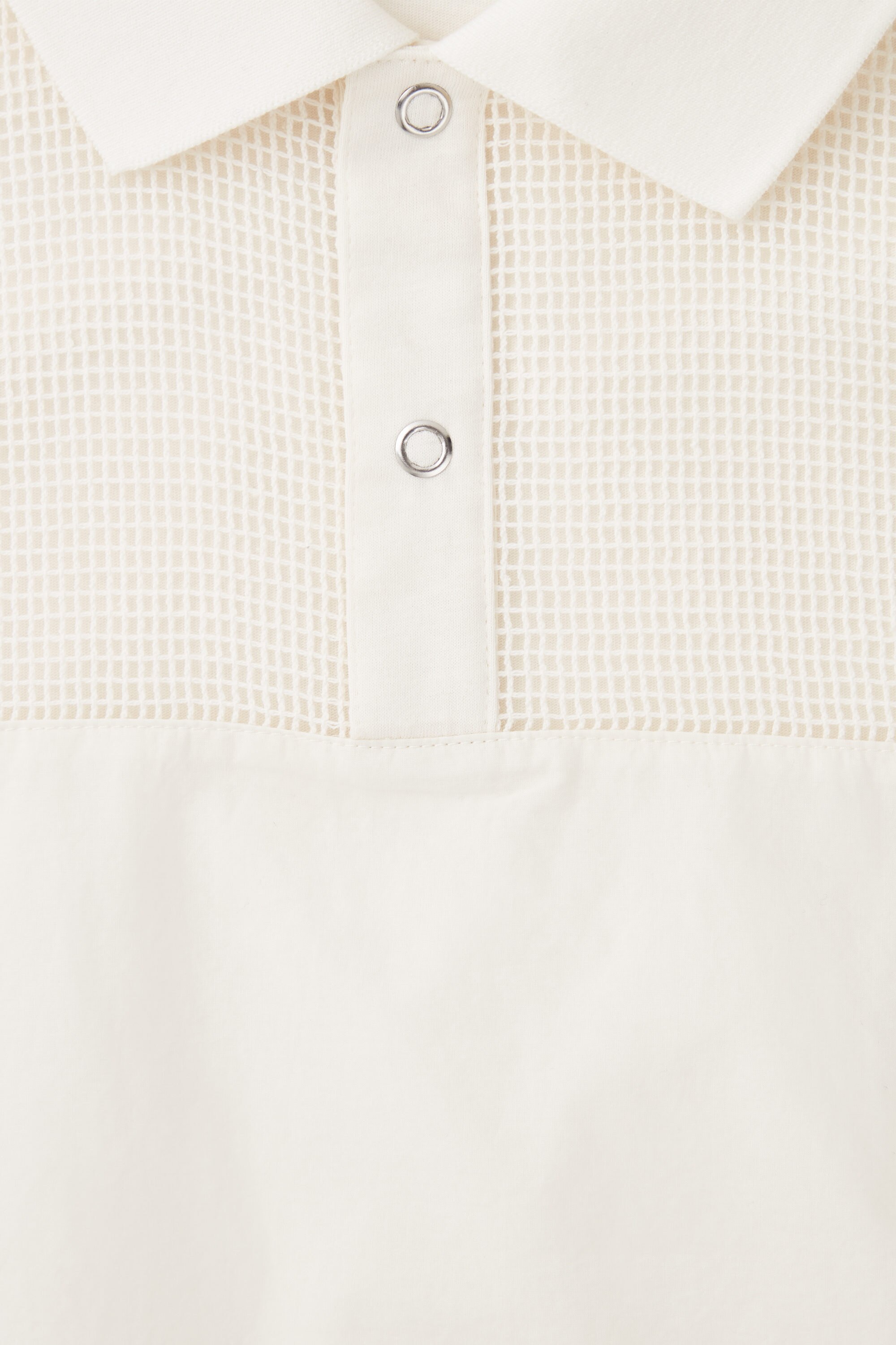 MESH-PANEL POLO SHIRT - WHITE | COS