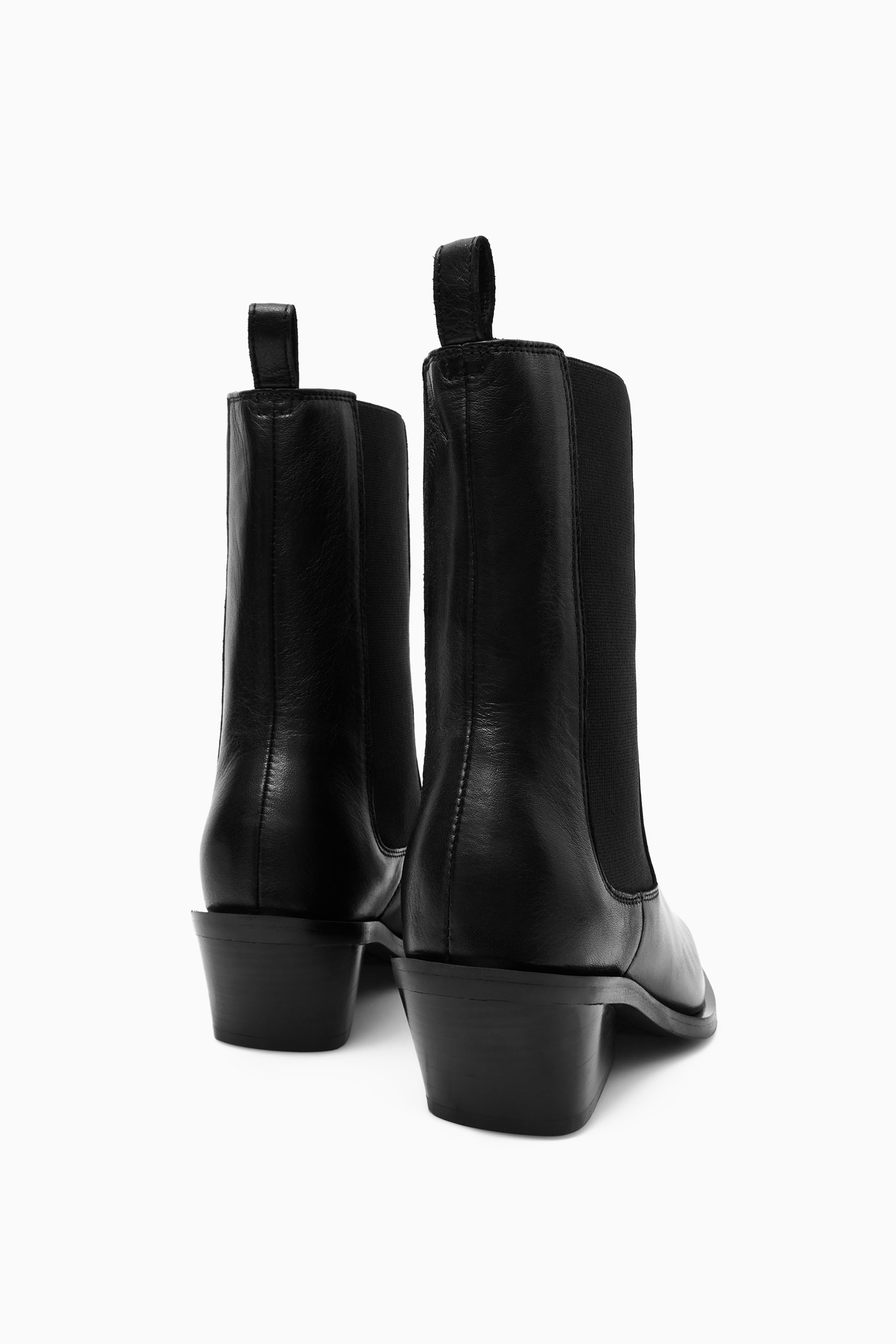 【 】Leather Cowboy Chelsea Boot 海外限定 LEATHER COWBOY CHELSEA BOOTS - BLACK | COS