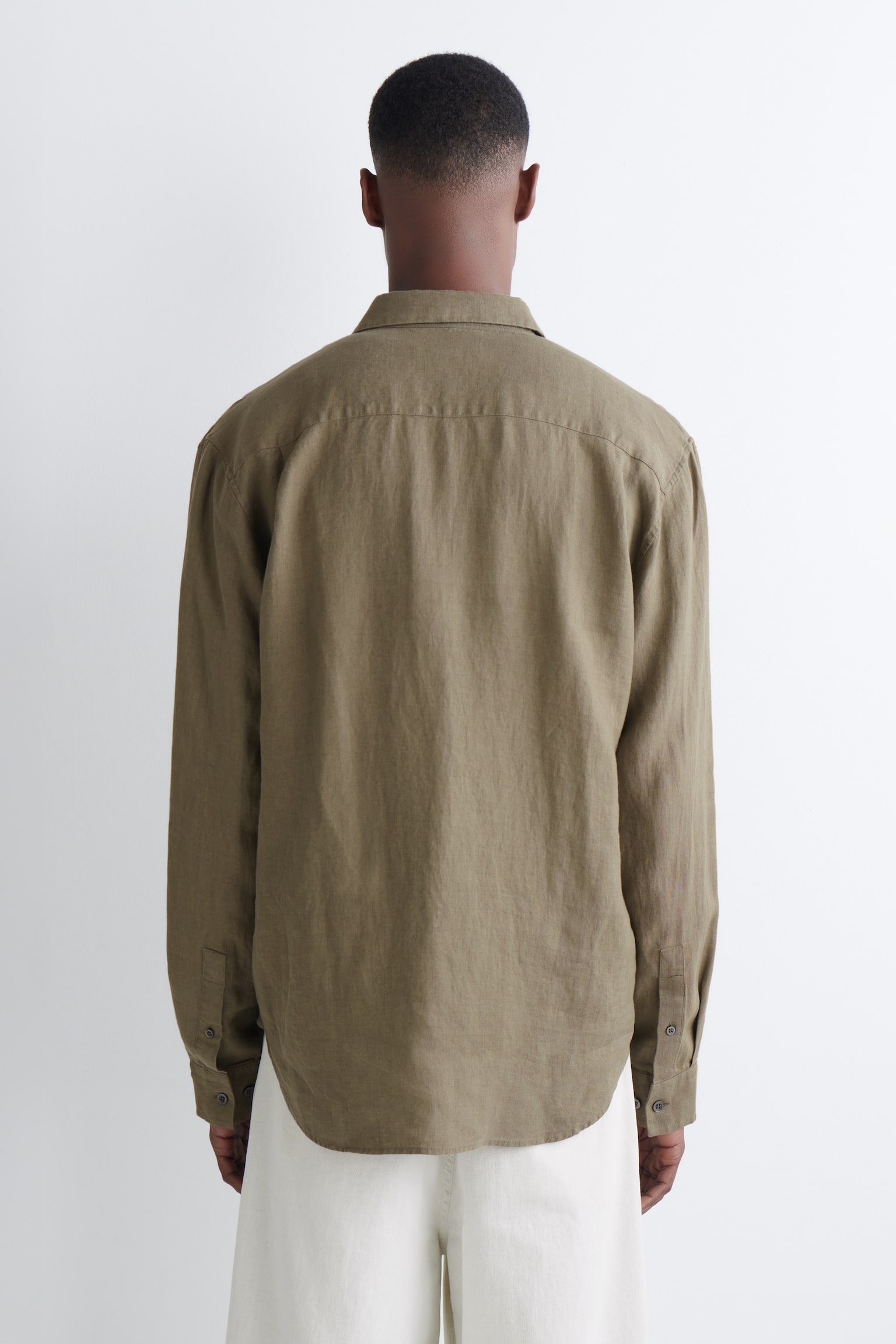 РИЗА ОТ ЛЕН С ШИРОКА КРОЙКА - КАКИ/БЕЖОВО / РАЙЕ/БЯЛ / ЖЪЛТ / РАЙЕ/ТЪМНОСИН/БЯЛО - 5