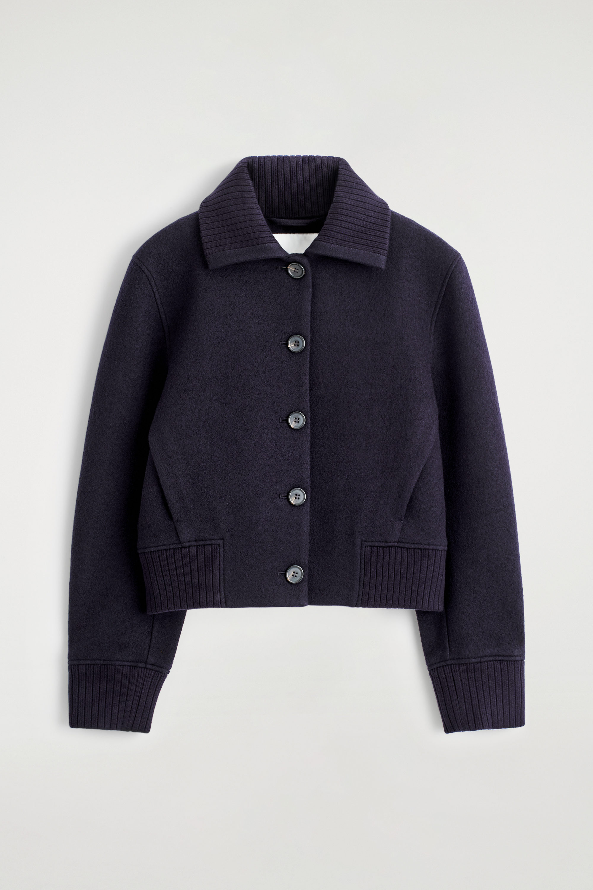CORDUROY MOCK-NECK JACKET - NAVY | COS US