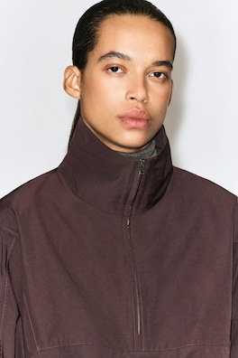 ZIP-UP BLOUSON SHIRT — BURGUNDY 6