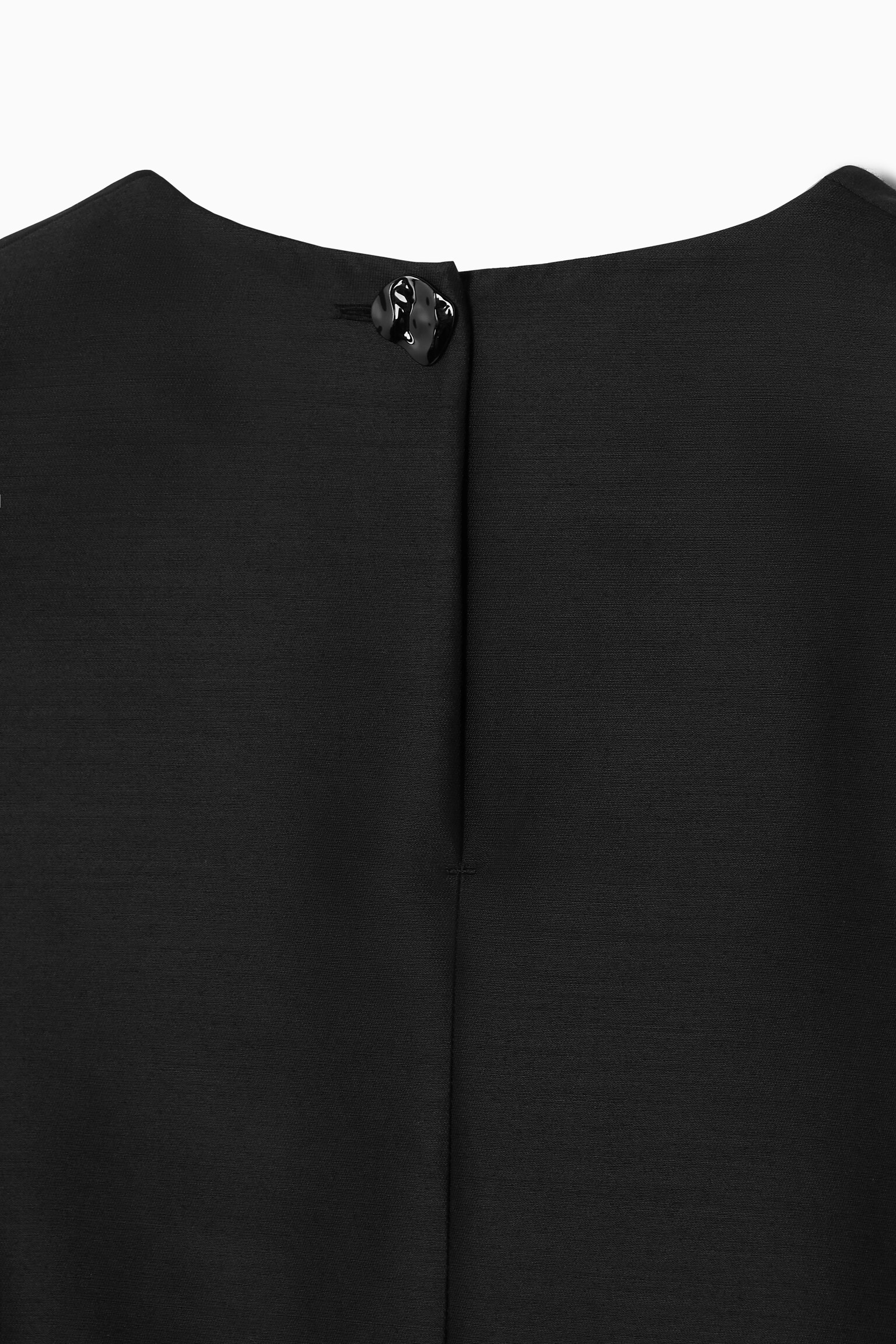BUTTON-DETAIL WOOL-BLEND DRESS - BLACK - 2