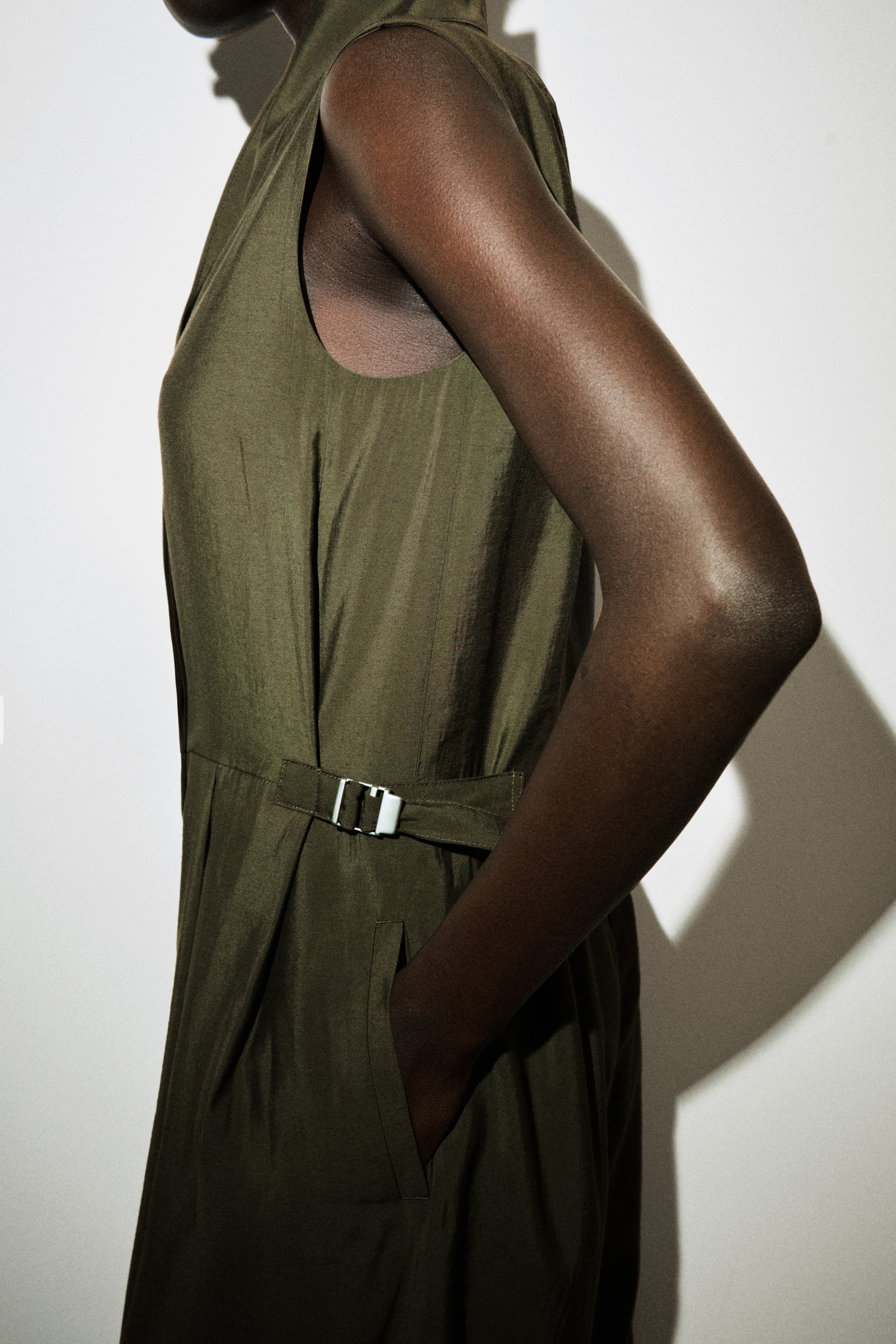 SHAWL-COLLAR UTILITY JUMPSUIT
