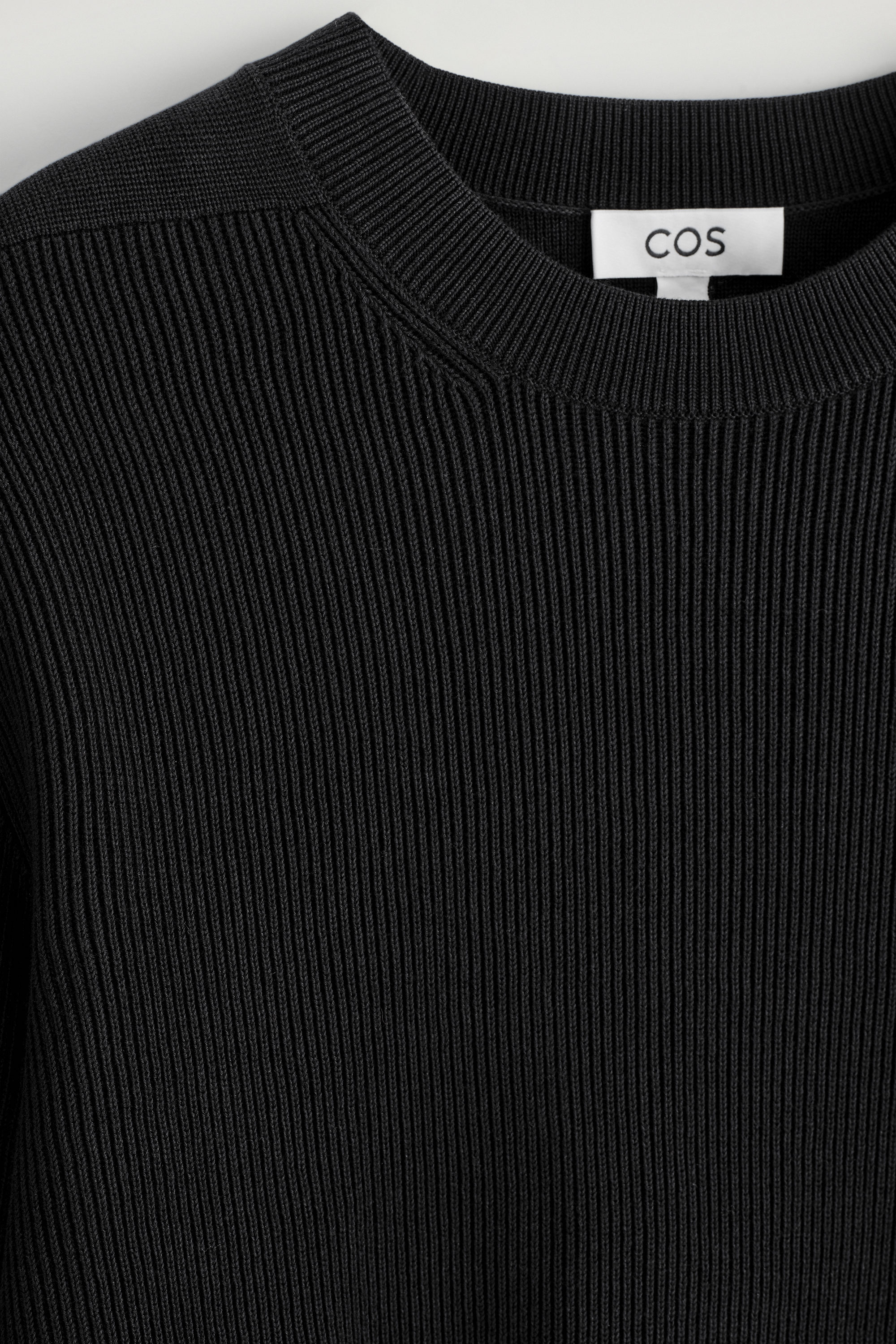 COTTON CREW-NECK JUMPER - BLACK | COS