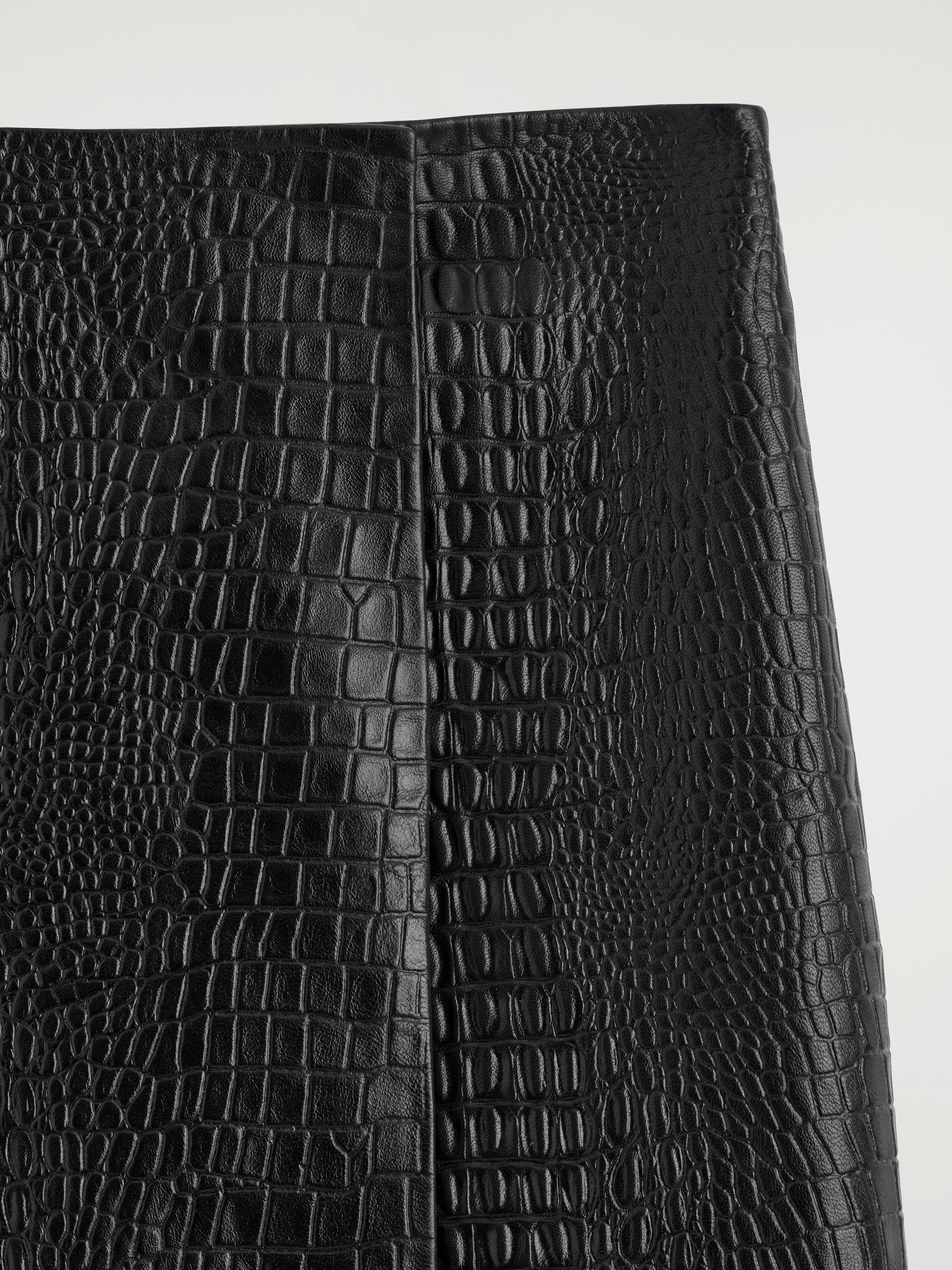 CROC-EFFECT LEATHER MINI WRAP SKIRT - thumbnail 6