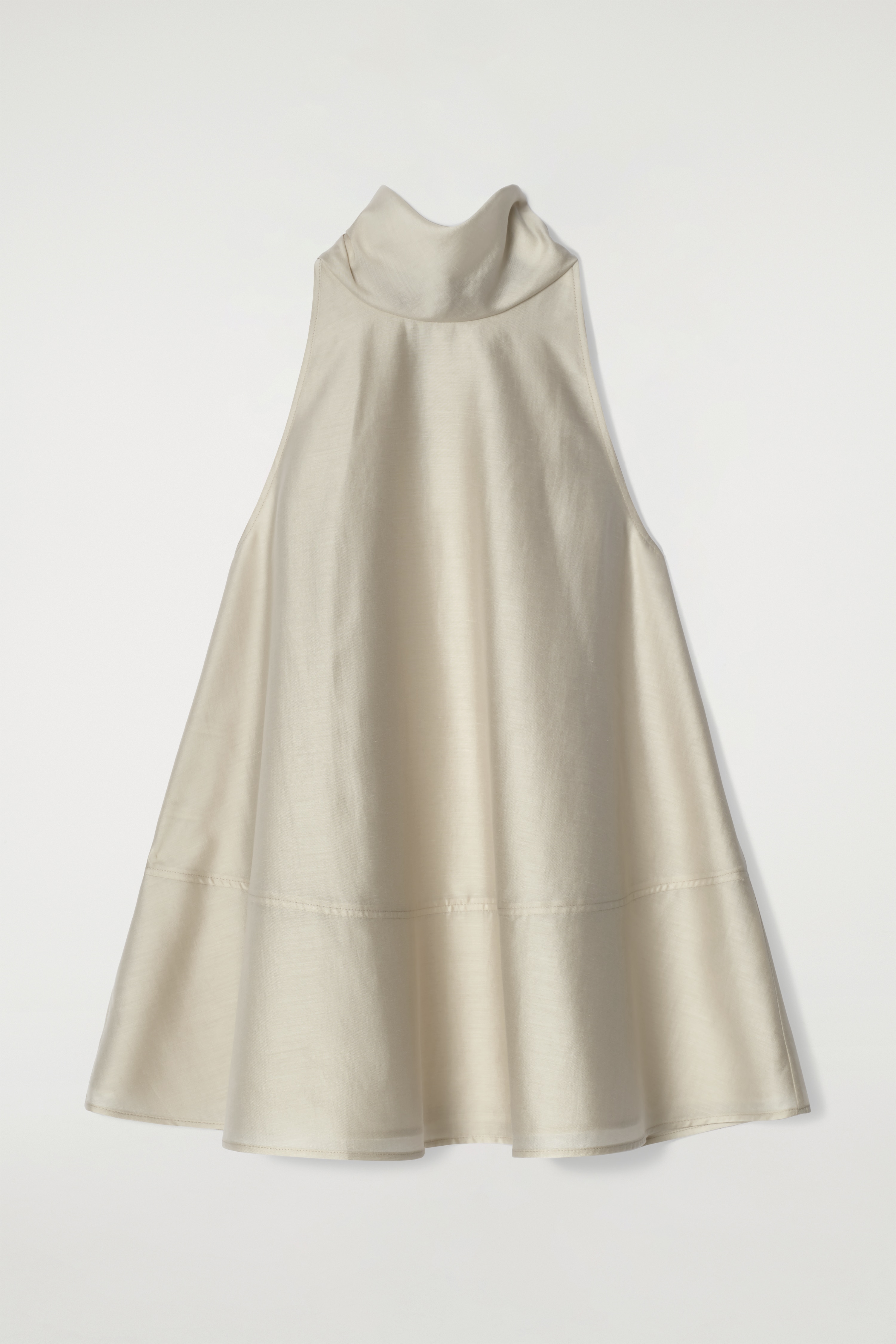 FLUID HALTERNECK TOP - BEIGE/PEACH